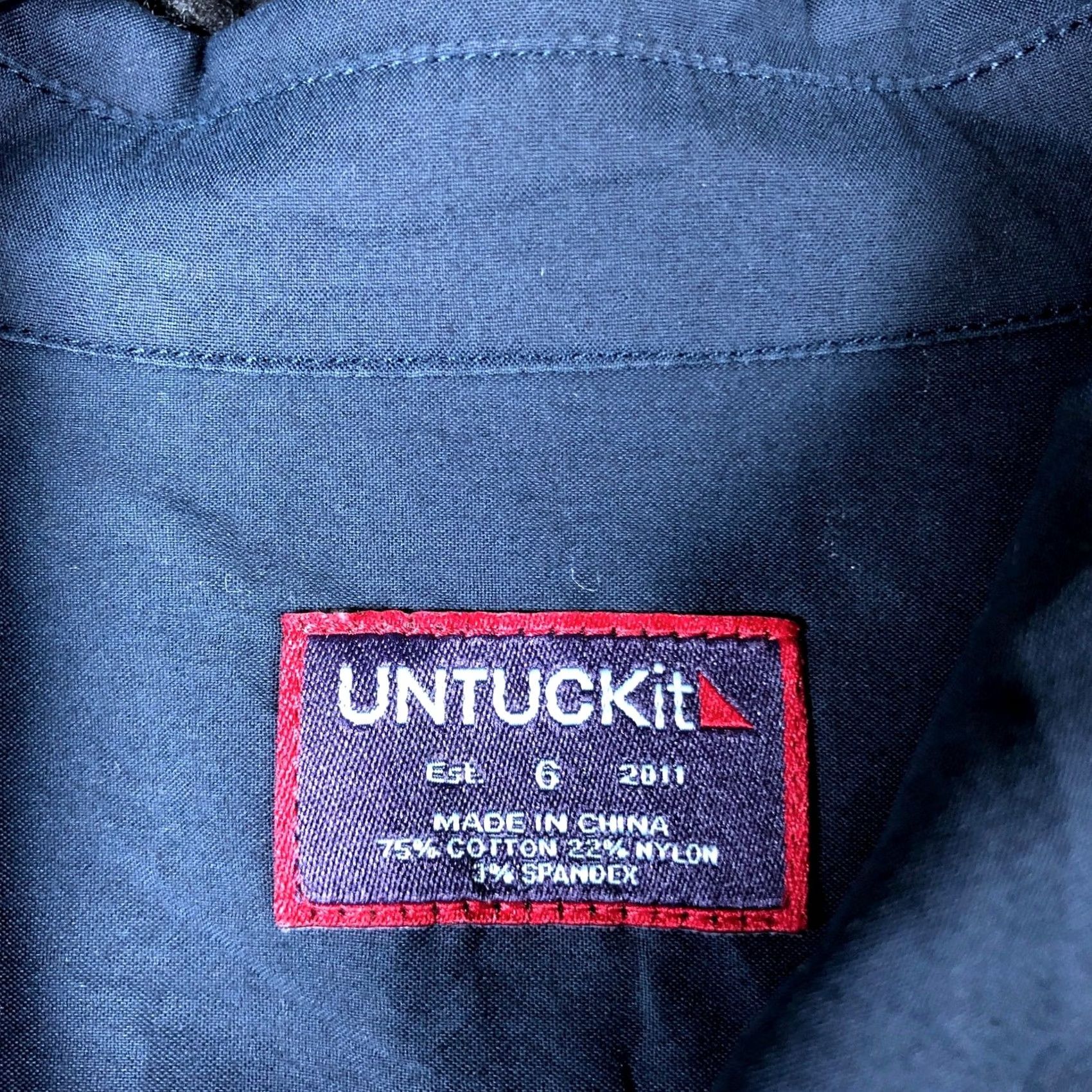 UNTUCKit UNTUCKit Womens Shirt Navy Blue Collared Long Sleeve Button-Down Stretch 6 Size M / US 6-8 / IT 42-44 - 6 Thumbnail