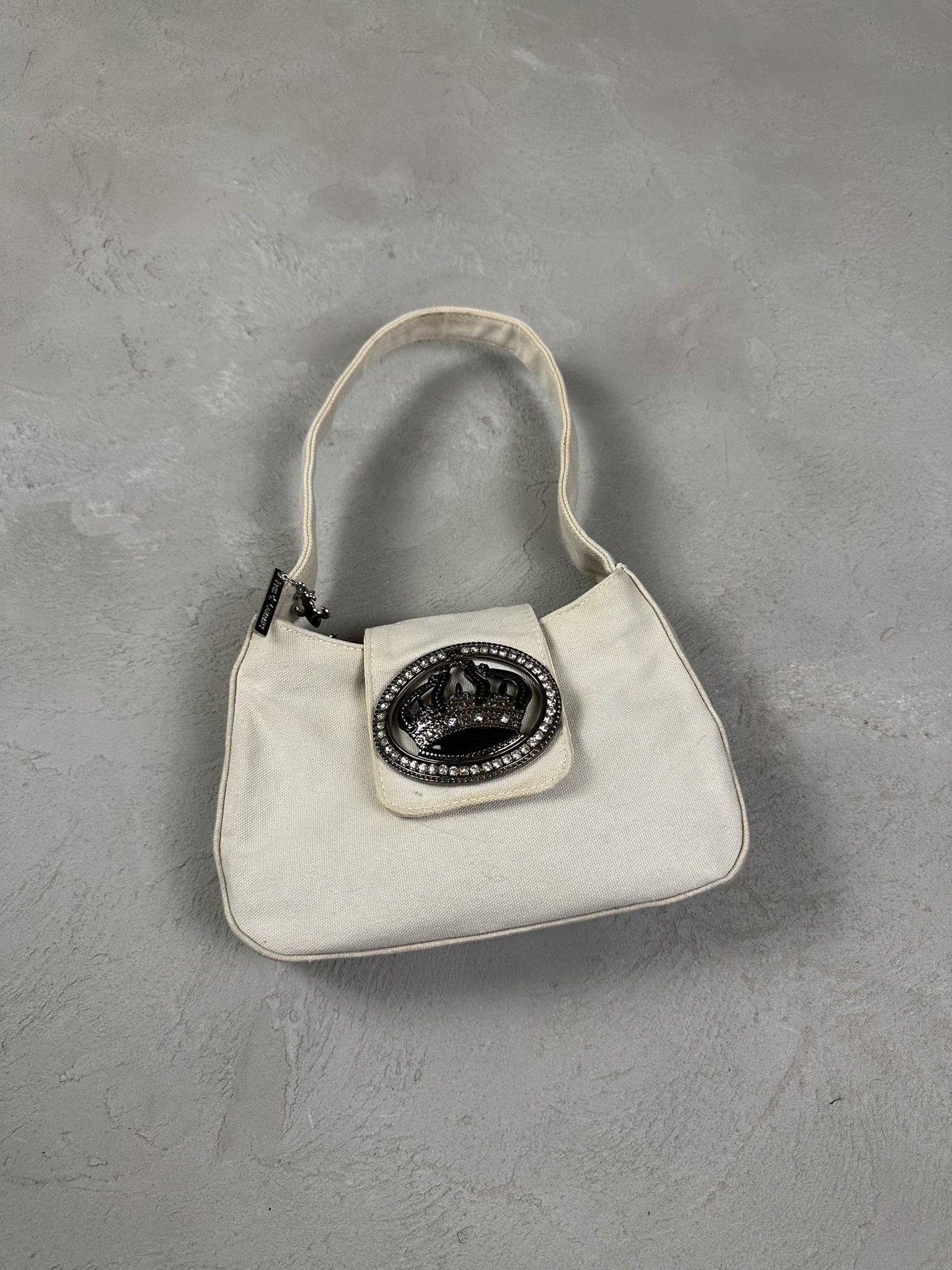 Avant Garde x Vintage Y2K Vivienne Style Crown Mini Bag 2000S in Beige, Women's