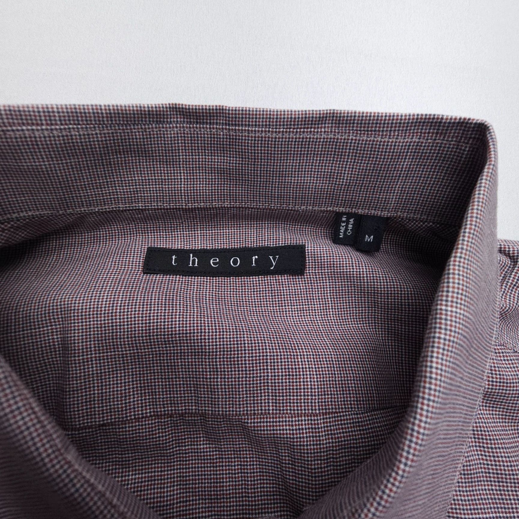 Theory Theory Dress Shirt Mens Medium Red Plaid 100% Cotton Long Sleeve Button-Cuff Classic 90s Preppy Men Size US M / EU 48-50 / 2 - 5 Thumbnail