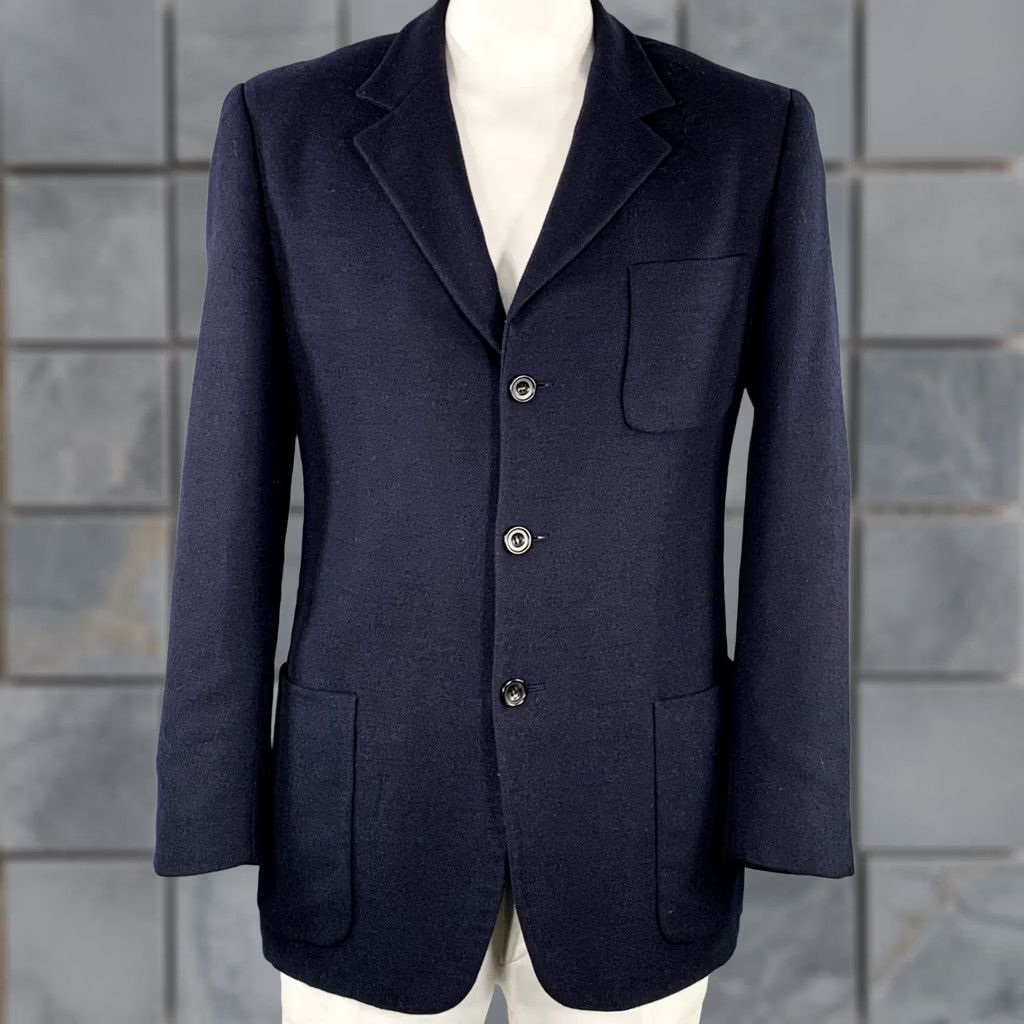 Ermenegildo Zegna ERMENEGILDO ZEGNA Notch Lapel Jacket Navy Cashmere Wool Size 42 Size US XS / EU 42 / 0 - 1 Thumbnail