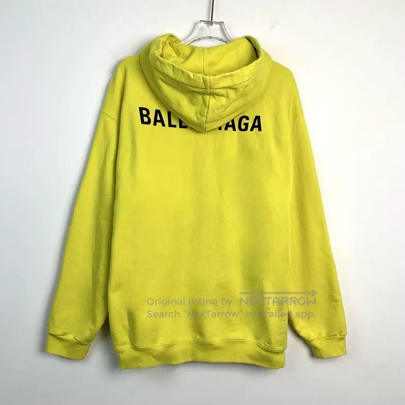 Balenciaga Balenciaga Logo Alphabet Printed Yellow Hooded Long Sleeve Size US S / EU 44-46 / 1 - 2 Thumbnail