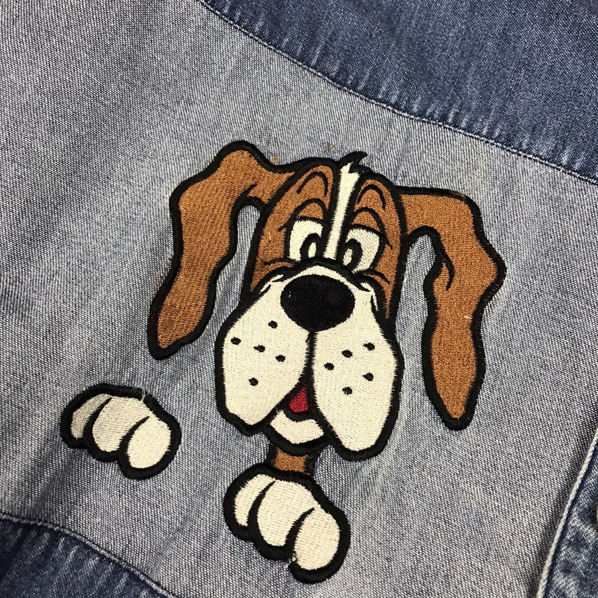 Japanese Brand DENIM JACKET BUTTON BONSKIP EMBROIDERY DOG PATCHWORK JACKET Size US M / EU 48-50 / 2 - 6 Thumbnail