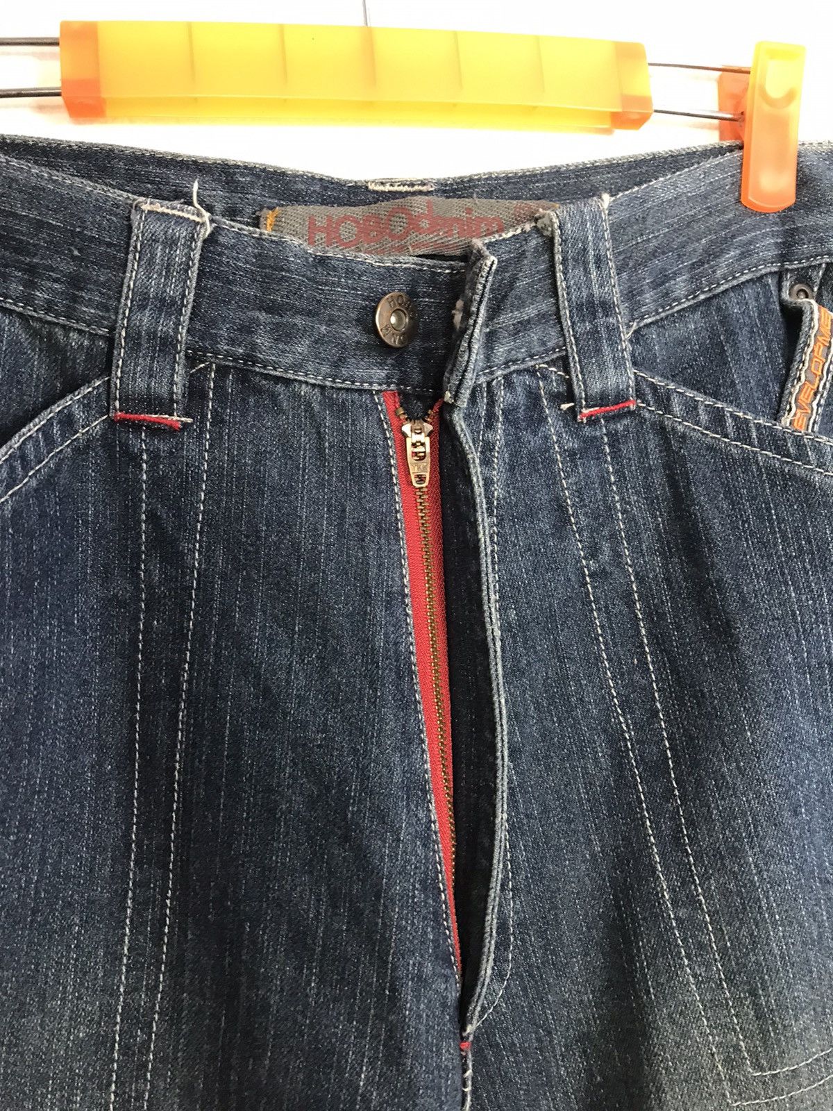 Japanese Brand Hobo Denim Standard Multipocket Cargo Indigo Straight Cut Size US 28 / EU 44 - 5 Thumbnail