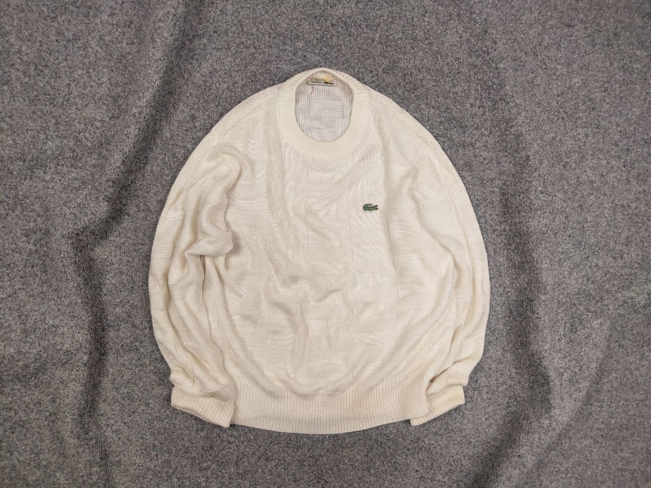 Lacoste Vintage 90's Lacoste Chemise Textured knit Crew Shek sweater Size US M / EU 48-50 / 2 - 1 Thumbnail