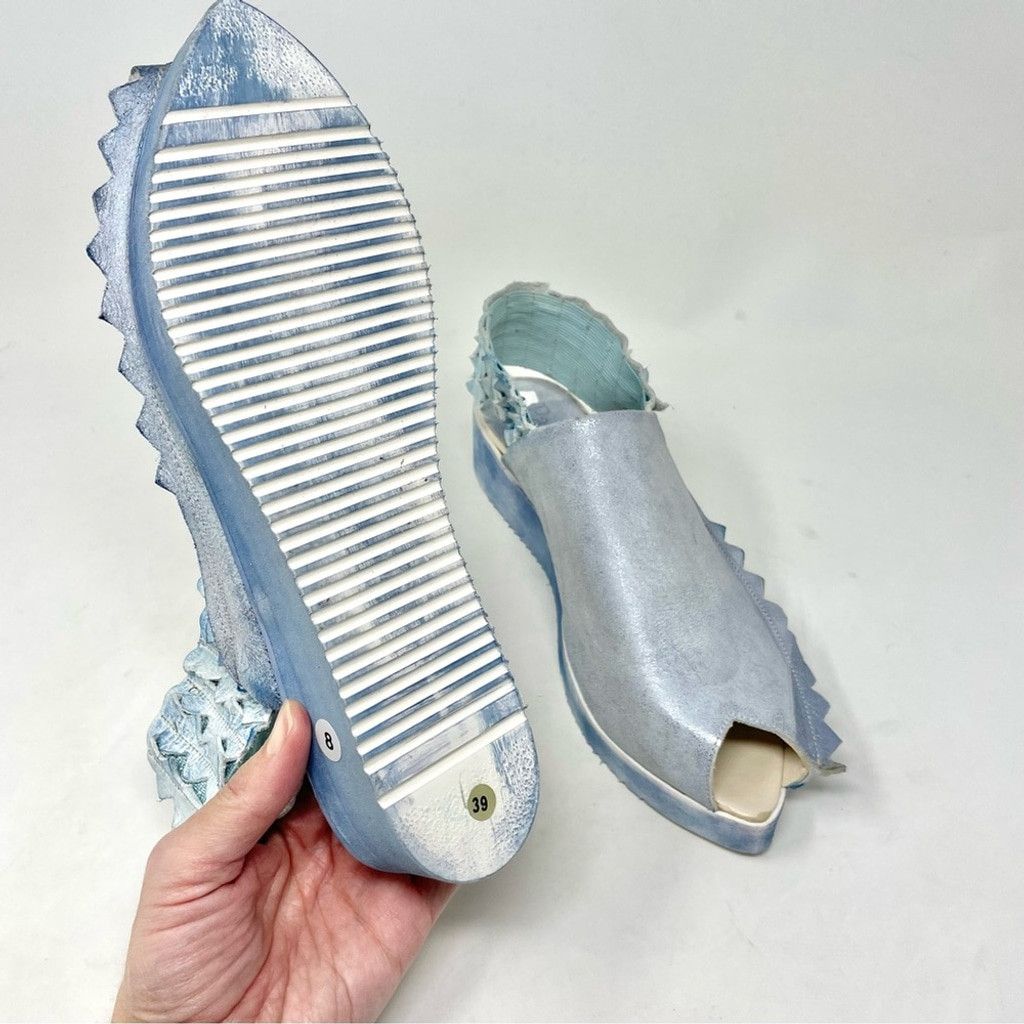 Other NEW Papucei Holdin’ On Ice Blue Leather Sling Back Size 39 Size US 9 / IT 39 - 9 Thumbnail