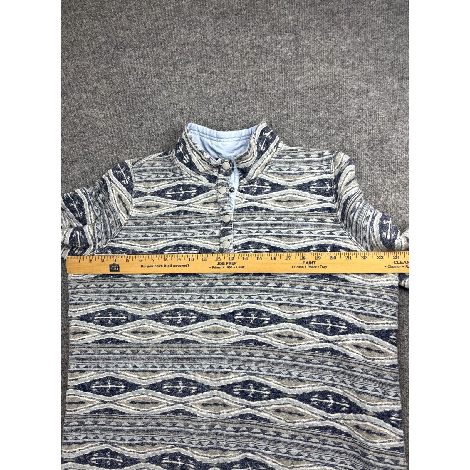Orvis Orvis Jacket Mens XL Gray Aztec Geometric Quilted Snap Pullover Cotton Lined Size US XL / EU 56 / 4 - 4 Thumbnail