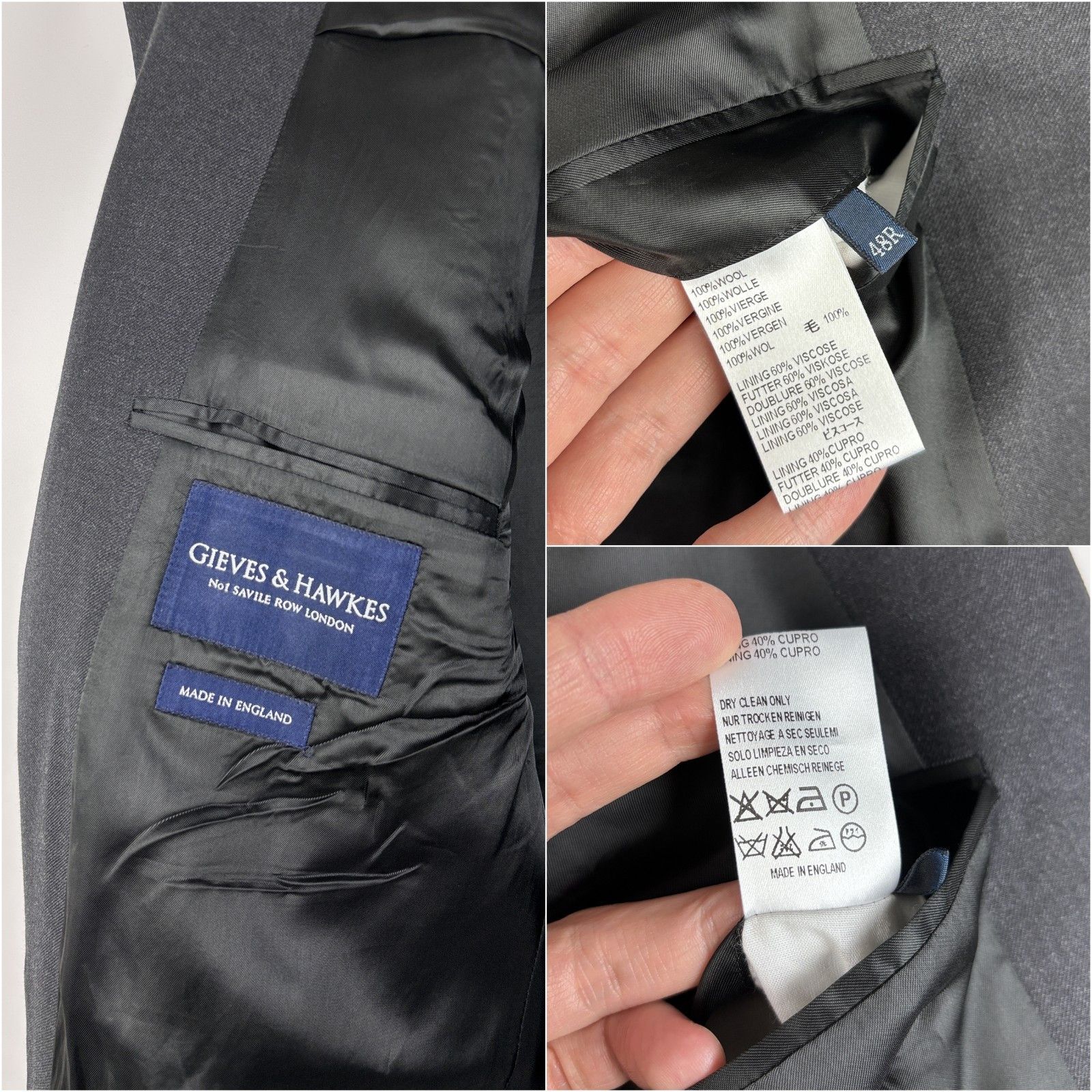Gieves & Hawkes Gieves & Hawkes Savile Row 2 Piece Wool Suit 48R / 42" Size 48R - 6 Thumbnail