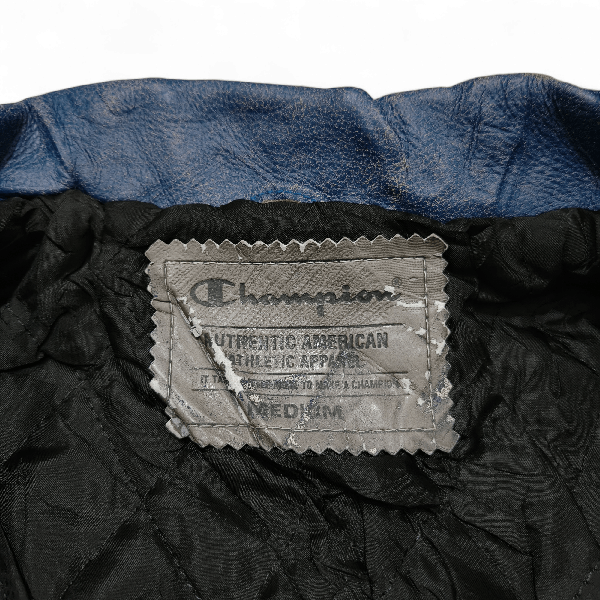 Champion Vintage Champion Varsity Bomber Distressed Leather Jacket Size US M / EU 48-50 / 2 - 8 Thumbnail