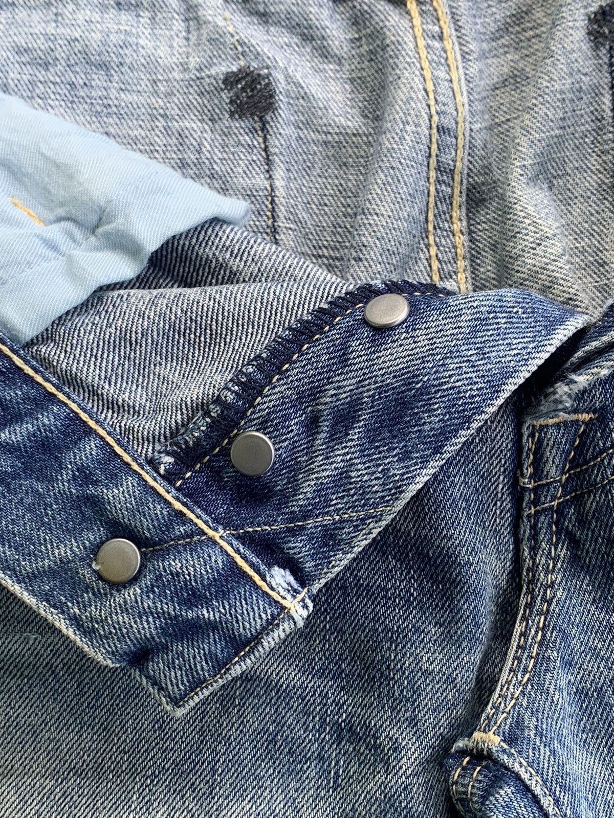 If Six Was Nine × KURO × Le Grande Bleu (L.G.B.) Vintage Kuro Selvedge Mud Wash Distress Jeans Size US 29 - 10 Thumbnail