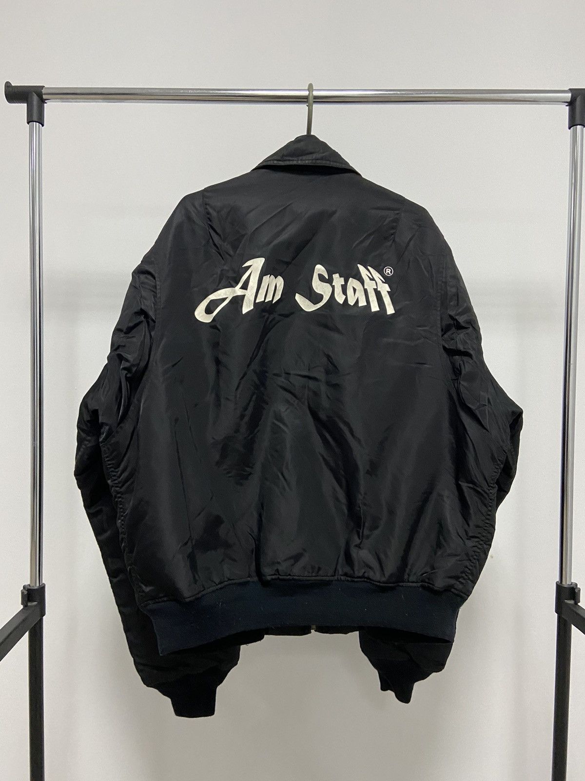 Vintage Bomber Am Staff Vintage Big Logo Dog Zip Nylon Size US XL / EU 56 / 4 - 1 Thumbnail