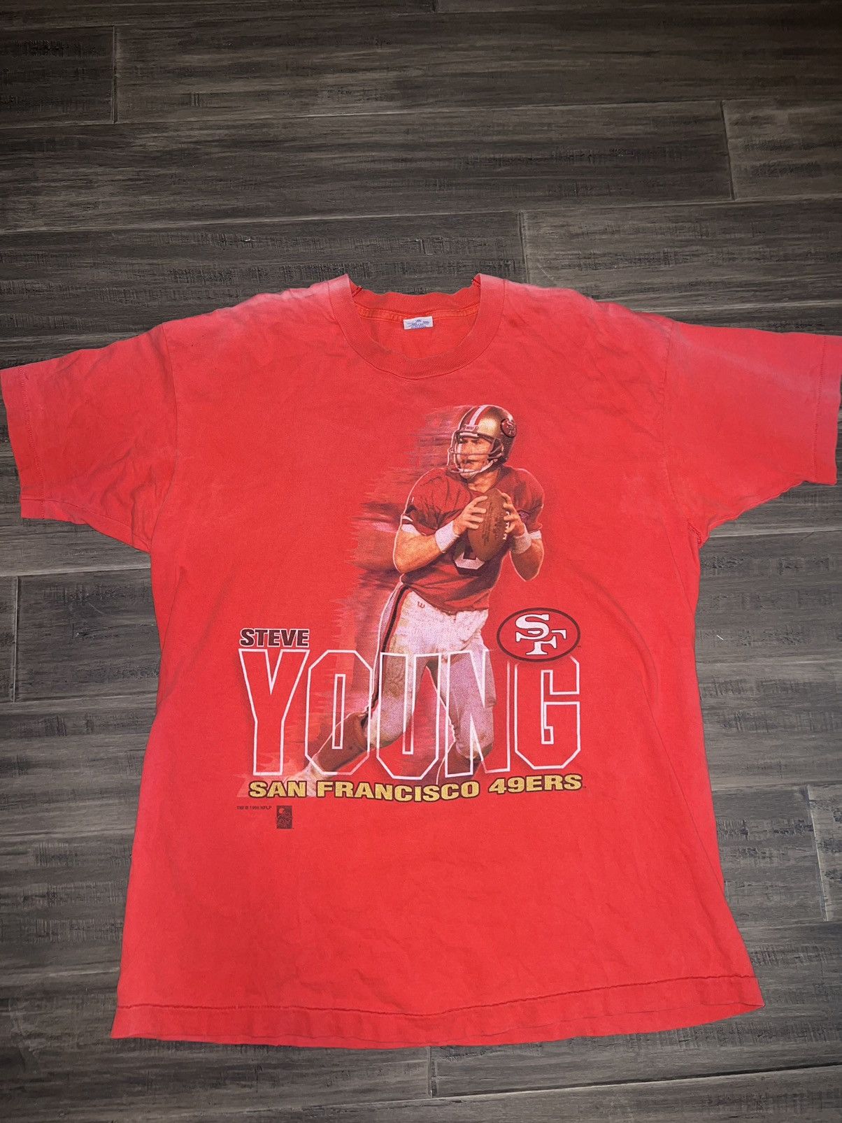 Vintage Salem 1995 Steve Young Graphic Tee Size US XL / EU 56 / 4 - 1 Thumbnail