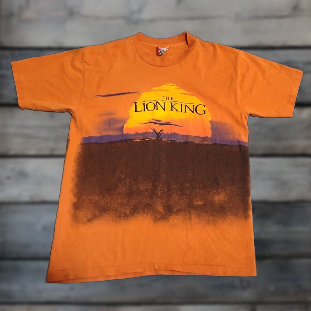 Disney VINTAGE Disney Lion King T-Shirt Single Stitch Double Sided USA L Adult Large Orange Embroidered 90s Theme Mens Size US L / EU 52-54 / 3 - 1 Thumbnail