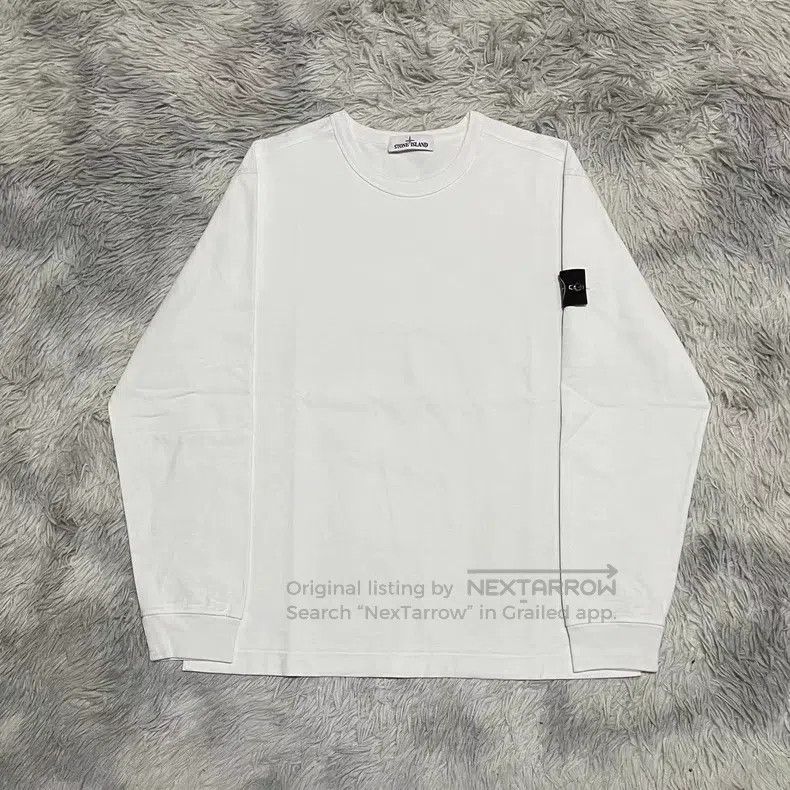 Stone Island Stone Island Basic Sweatshirt Loose Fit White Long Sleeve Size US XL / EU 56 / 4 - 1 Thumbnail