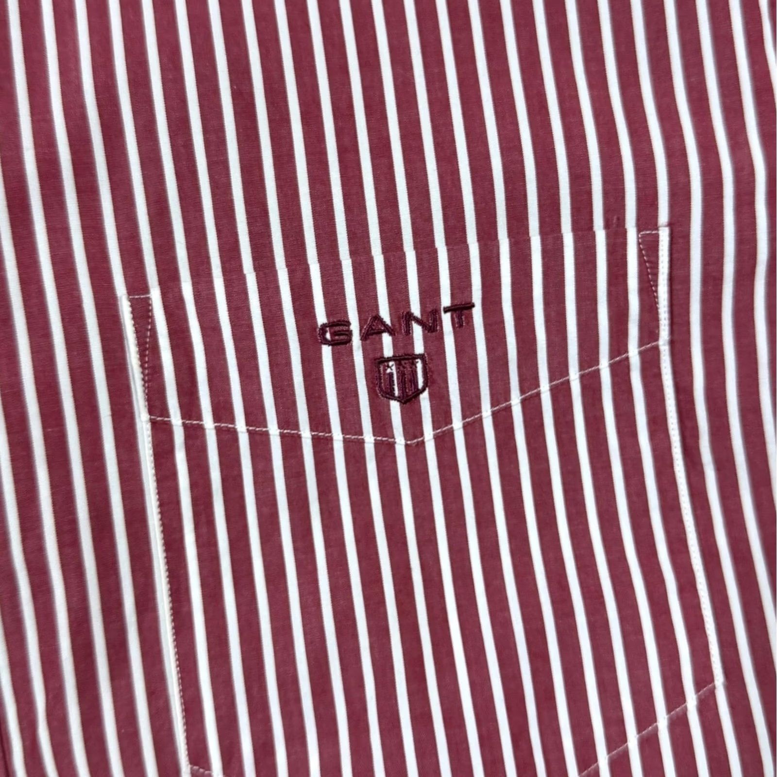 Gant GANT The Breton Regular Fit Red White Striped Long Sleeve Button-Down Shirt L Mens Size US L / EU 52-54 / 3 - 3 Thumbnail