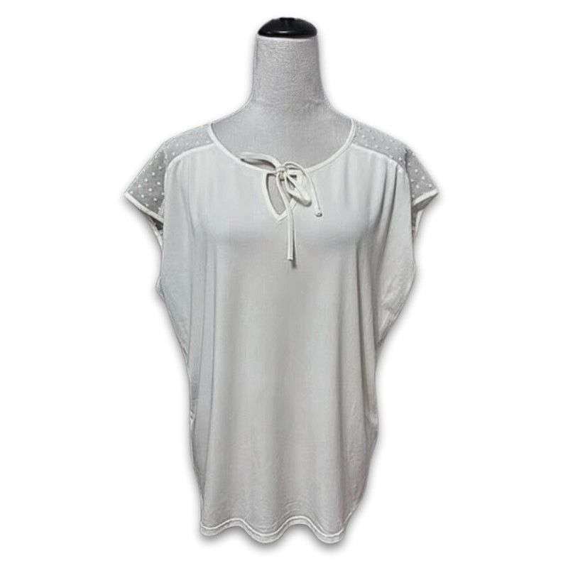 Nordstrom Nordstrom Rack Blouse Sheer Tie Swiss Dot White Women's 1X Size XL / US 12-14 / IT 48-50 - 1 Thumbnail