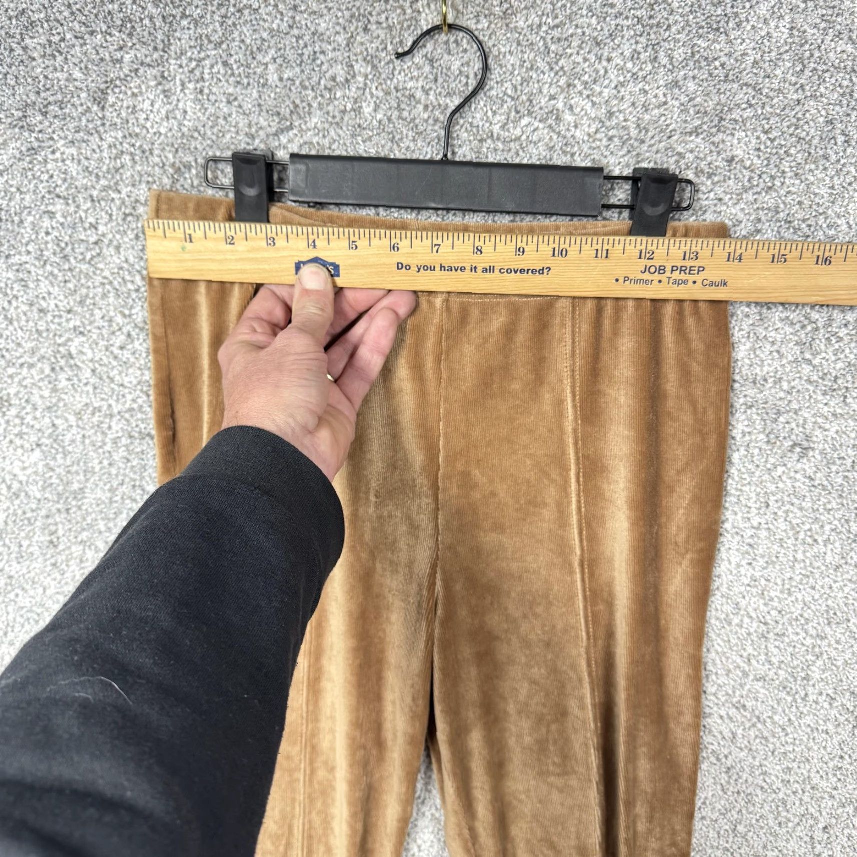 Vintage Self Esteem Leggings Juniors M Tan Fine Wale Corduroy Retro Y2K Soft Grunge Cozy Size 32" / US 10 / IT 46 - 2 Thumbnail