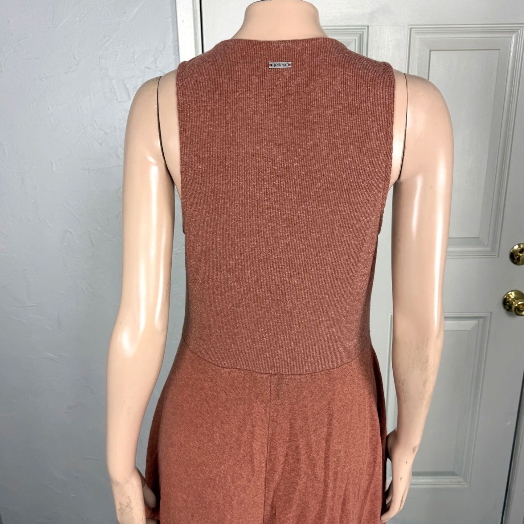 Prana prAna Dress L Casual Sleeveless Hemp A-Line Midi Crew Neck Brown Womens Size L / US 10 / IT 46 - 5 Thumbnail