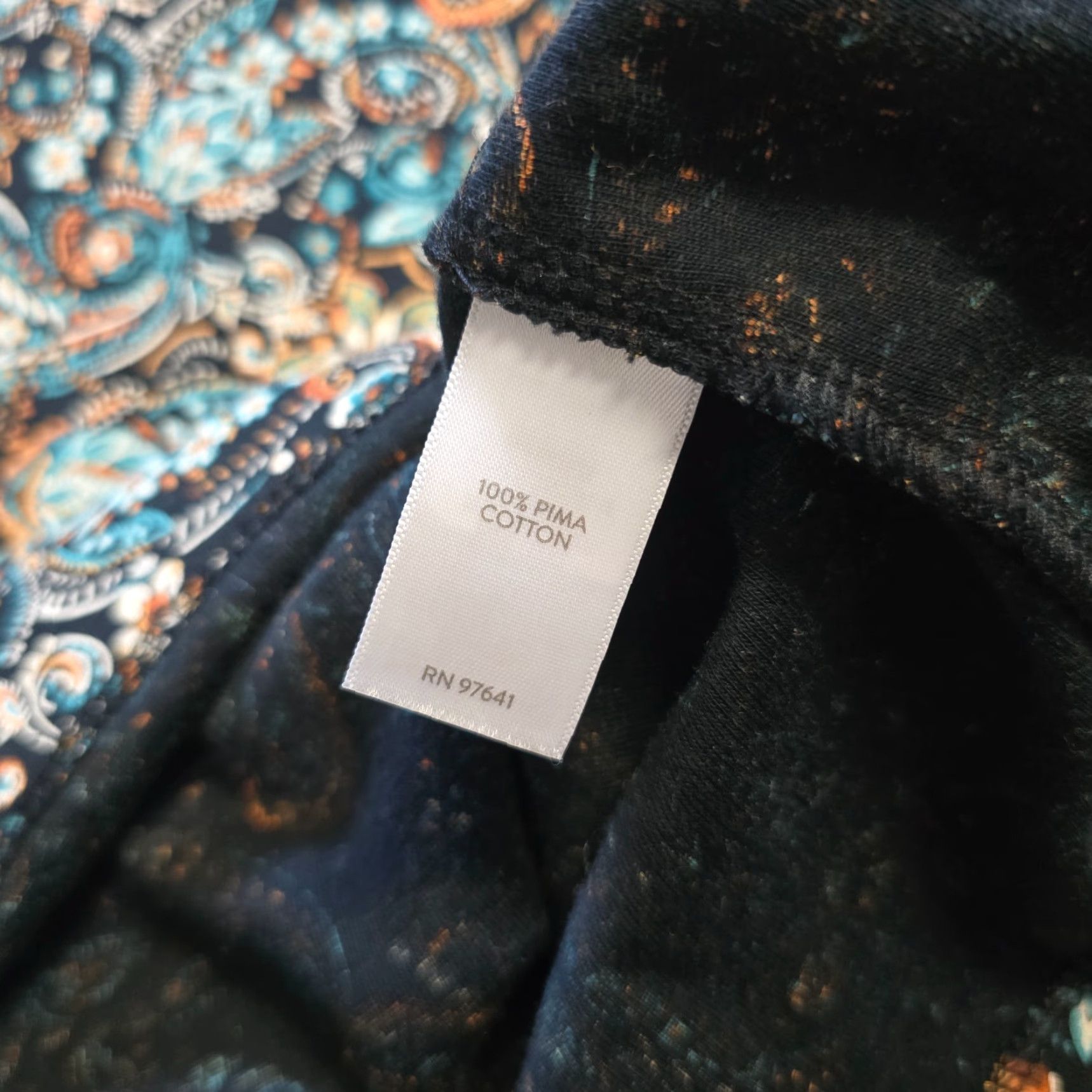 J. Jill J Jill Top Womens L Black Green Paisley Pima Cotton Long Sleeve Casual Shirt Size L / US 10 / IT 46 - 7 Thumbnail