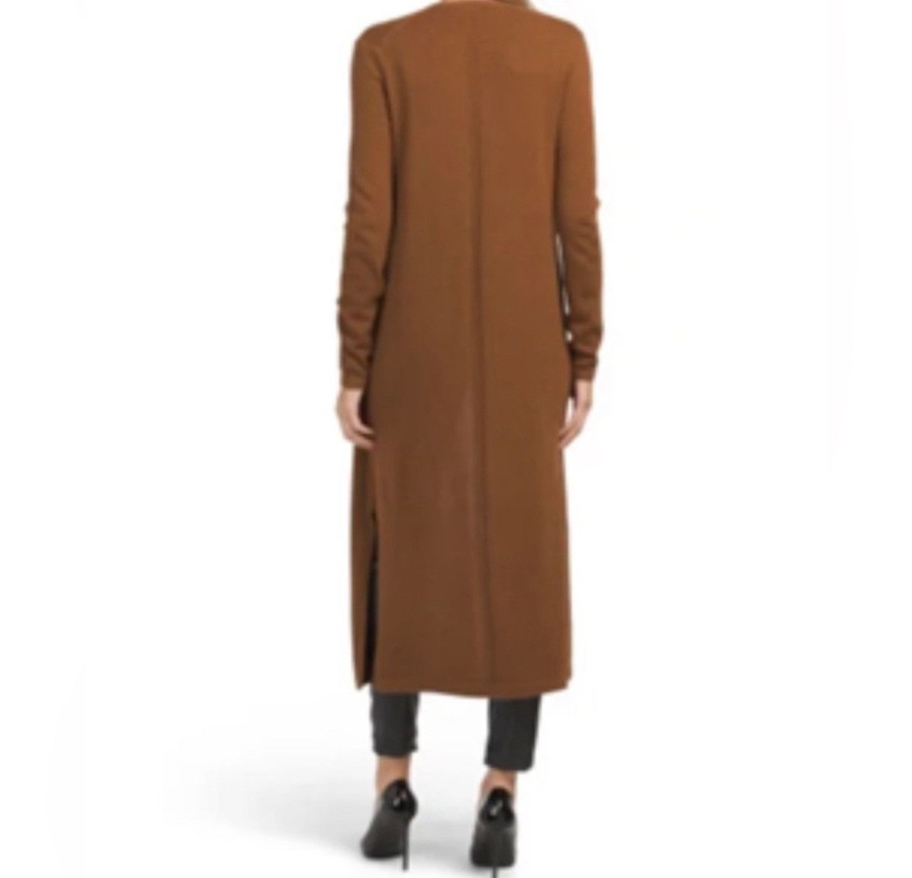 Theory THEORY Cashmere Long Open Fronted Brown Cardigan Sweater Size XS / US 0-2 / IT 36-38 - 11 Thumbnail