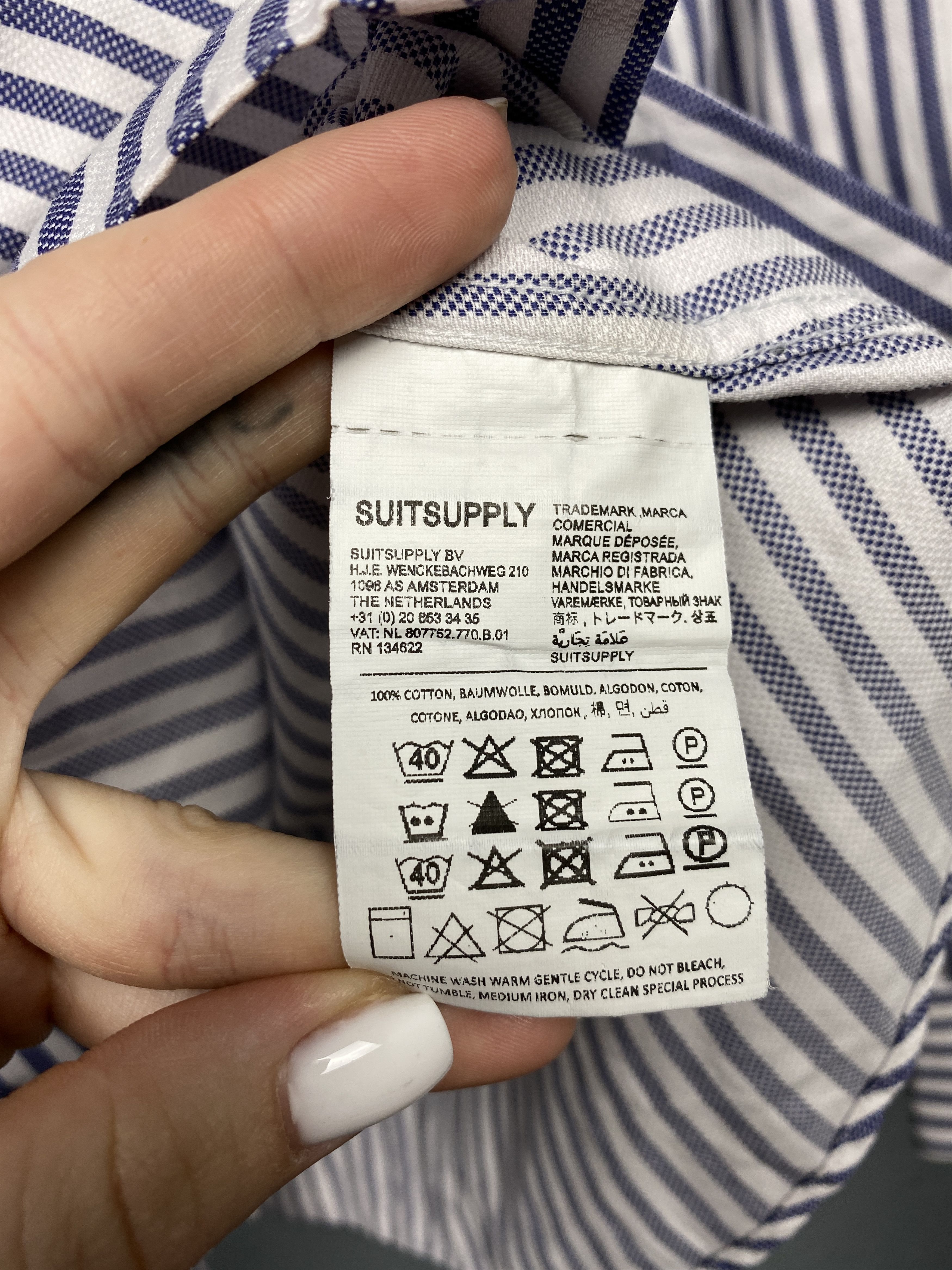 Suitsupply Suitsupply Egyptian Cotton Vintage Mens Long Sleeve Shirt Size US L / EU 52-54 / 3 - 4 Thumbnail