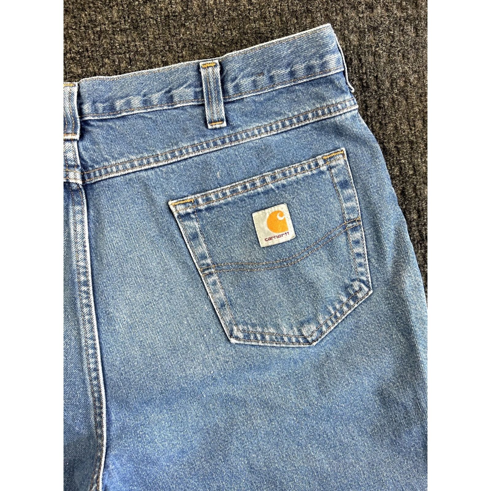 Carhartt VINTAGE Carhartt Jeans Relaxed Fit 38x30 Blue Denim 5-Pocket Distressed Grunge 90s y2k Mens Jeans Size US 40 / EU 56 - 3 Thumbnail