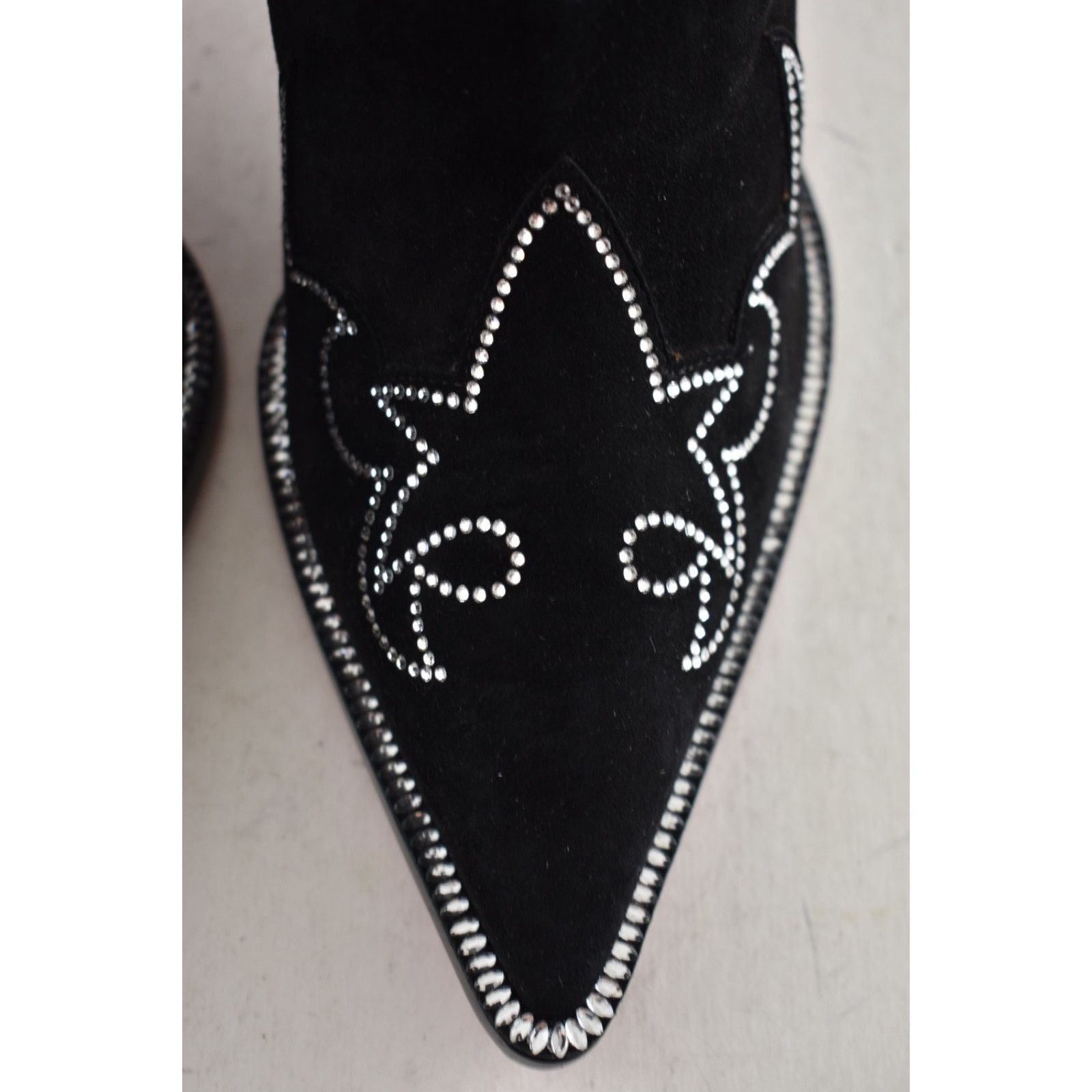 Christian Louboutin Christian Louboutin Santigag Strass Black Suede Boot 36 Size US 5 / IT 35 - 11 Thumbnail