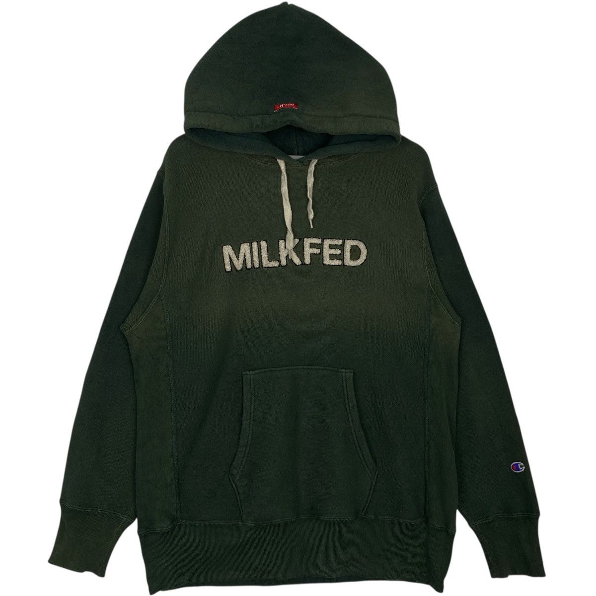 Vintage Vintage Champion Hoodie Sweatshirt Green Pullover Jumper M Size US M / EU 48-50 / 2 - 1 Thumbnail