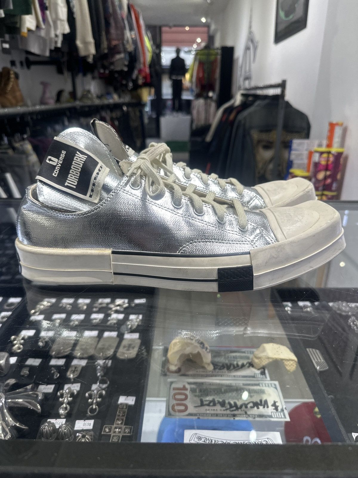 Converse × Rick Owens Drkshdw Converse x Rick Owens DRKSHDW Sneaker Silver Size 11 Size US 11 / EU 44 - 2 Thumbnail