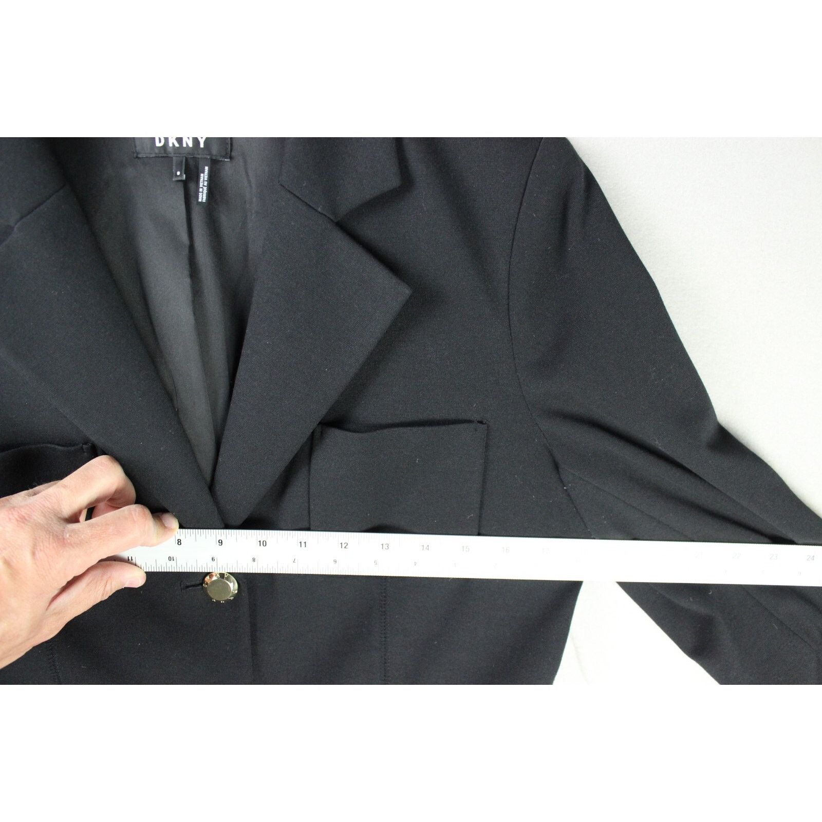 DKNY DKNY Women's Blazer Jacket Black Buttons/Pockets Oversized Size M / US 6-8 / IT 42-44 - 7 Thumbnail