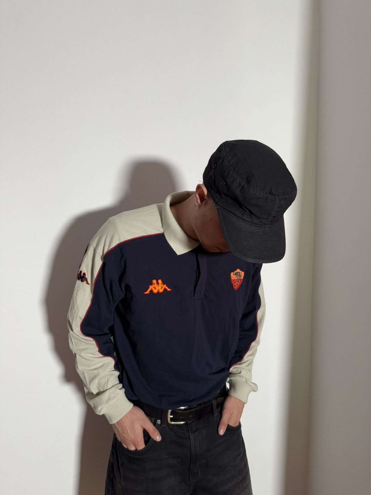 Kappa Vintage AS Roma Kappa Polo Jersey Blokecore Y2K Longsleeve Size US XL / EU 56 / 4 - 2 Thumbnail