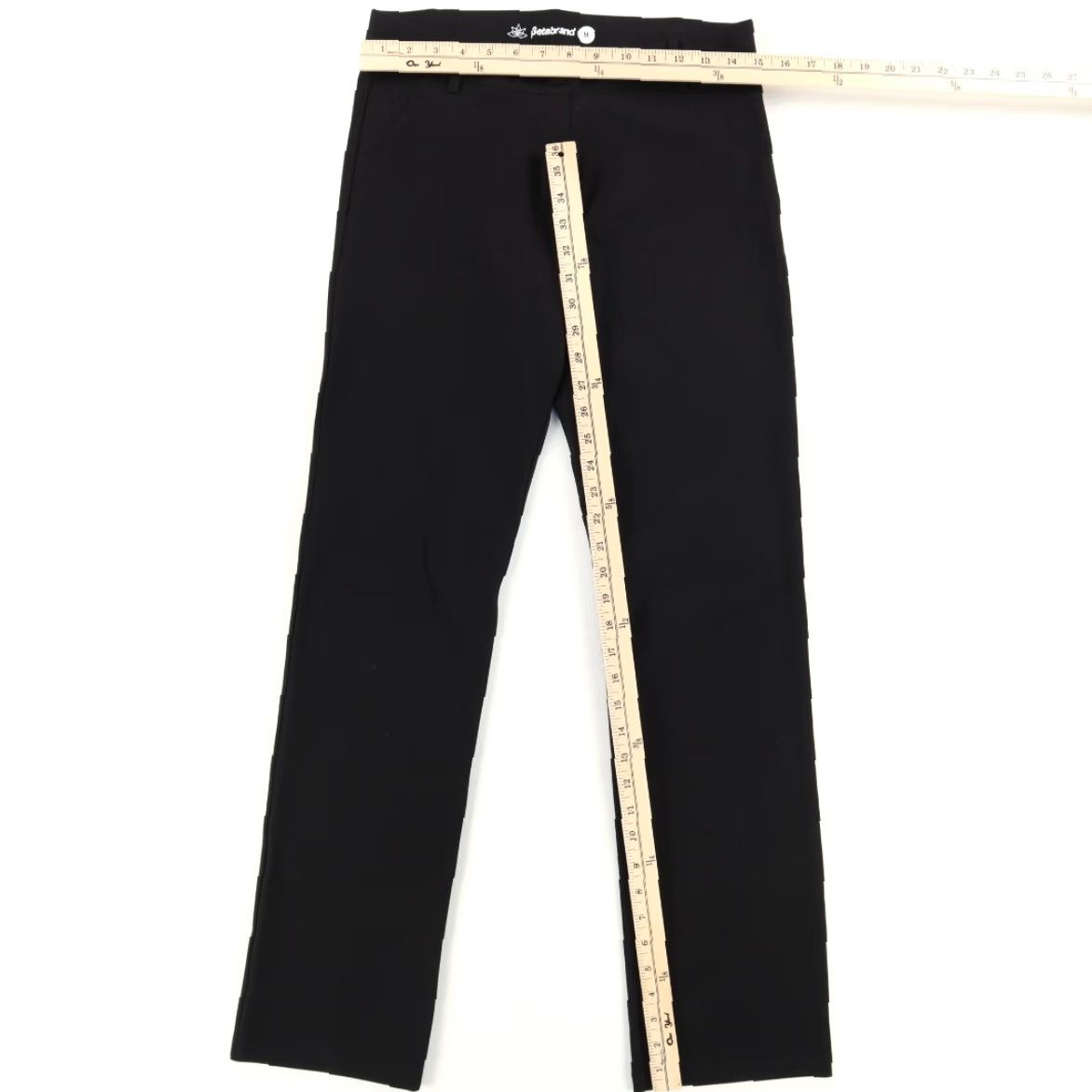 Vintage Betabrand Black Women's M Career Pants Stretch Classic Straight Leg Rayon Woven Regular Inseam 31in Flat Pull On Size 32" / US 10 / IT 46 - 3 Thumbnail
