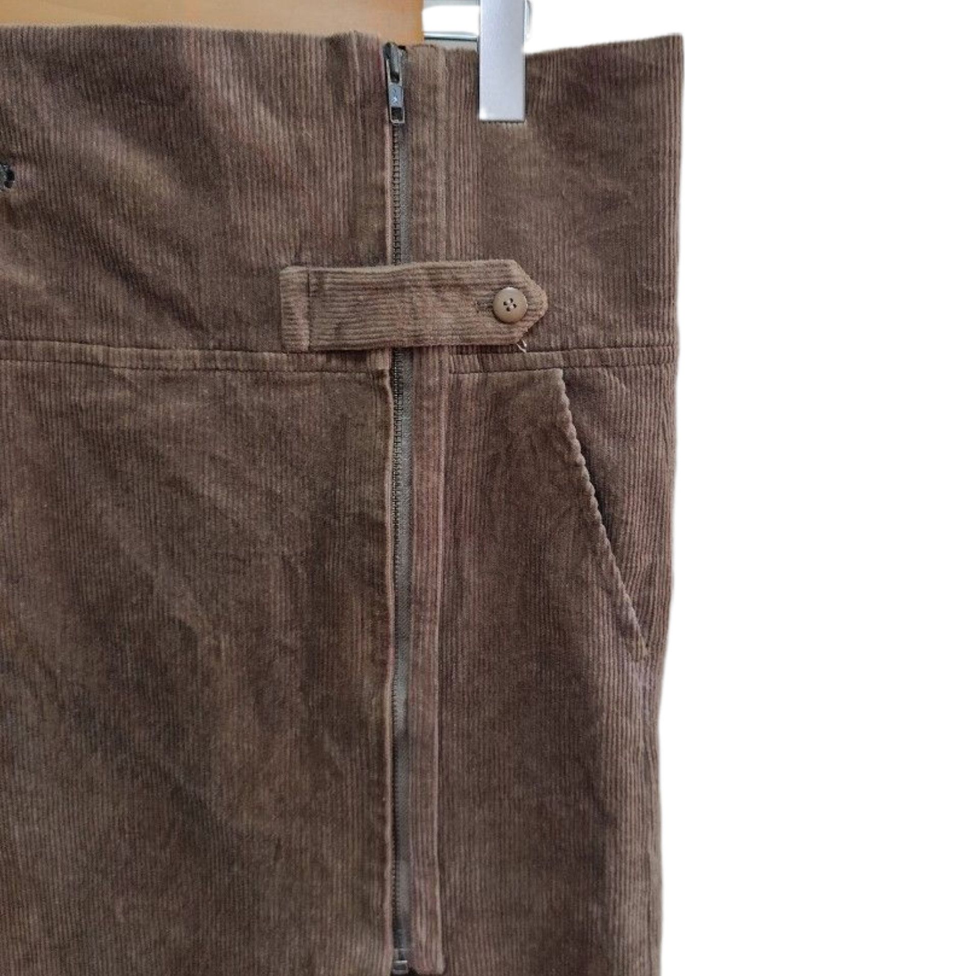 Issey Miyake Vintage Corduroy Zip Wrap Skirt Size 34" / US 12 / IT 48 - 3 Thumbnail