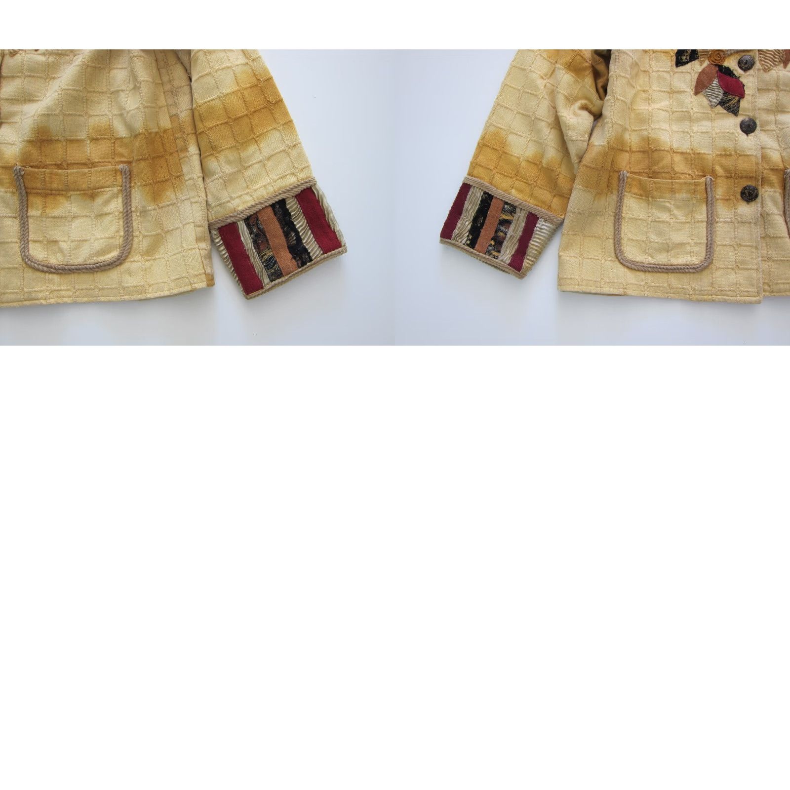 Vintage Vtg Parsley & Sage Cotton Yellow Red Patch Embroidered Collared Button Jacket L Womens Size L / US 10 / IT 46 - 8 Thumbnail