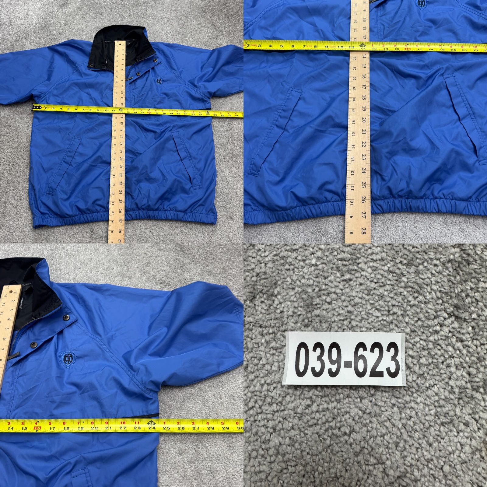 Vintage Firethorn Windbreaker Jacket Mens Medium Blue Short Sleeve 1/4 Snap Casual Golf Breathable Pockets Logo Size US 31 - 9 Thumbnail