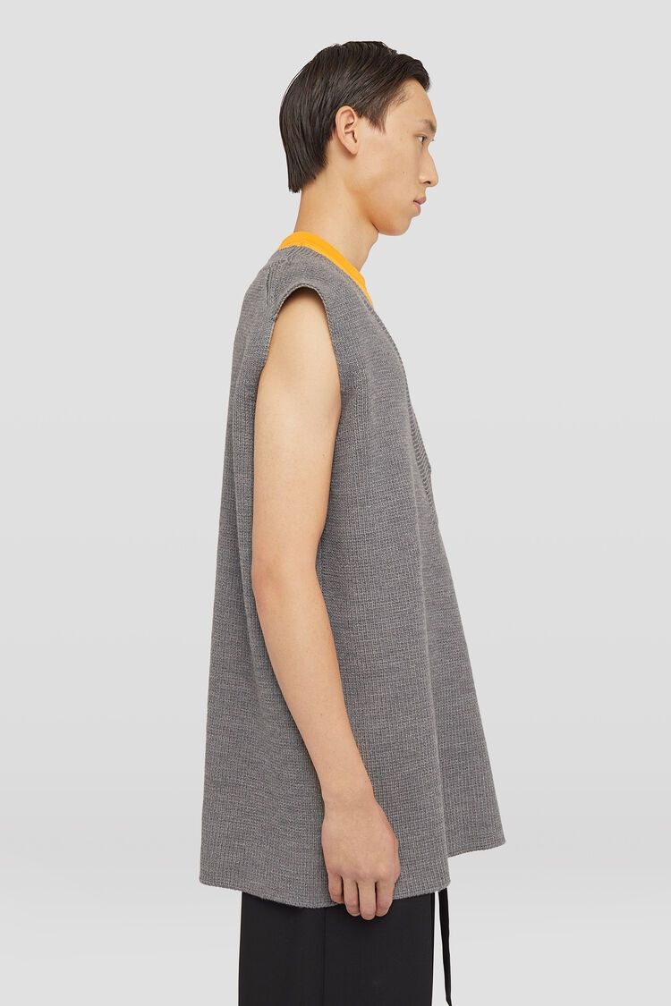 Jil Sander o1w1db10825 Crew-Neck Vest in Grey/Orange Size US M / EU 48-50 / 2 - 7 Thumbnail