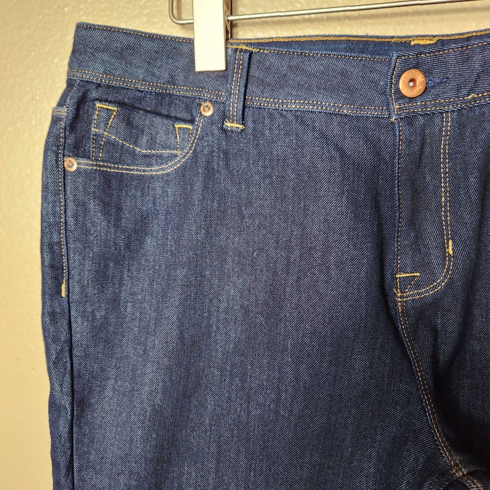 Lands' End VINTAGE Lands End Womens Jeans Dark Wash Straight Mid Rise 14 NWOT Blue Cotton Blend Denim 5-Pocket Womens Jeans 14 Womens Size 36" / US 14 / IT 50 - 2 Thumbnail