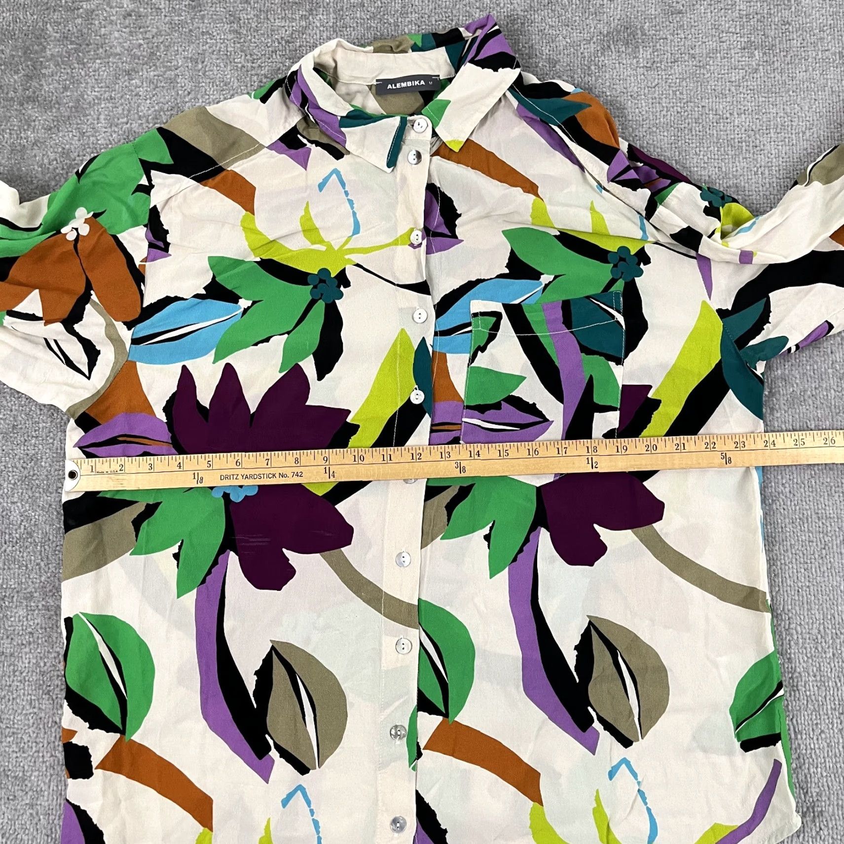 Vintage VINTAGE Alembika Women's Oversized Floral Abstract Button Tunic Top Viscose Casual Dressy All Seasons Size M / US 6-8 / IT 42-44 - 4 Thumbnail