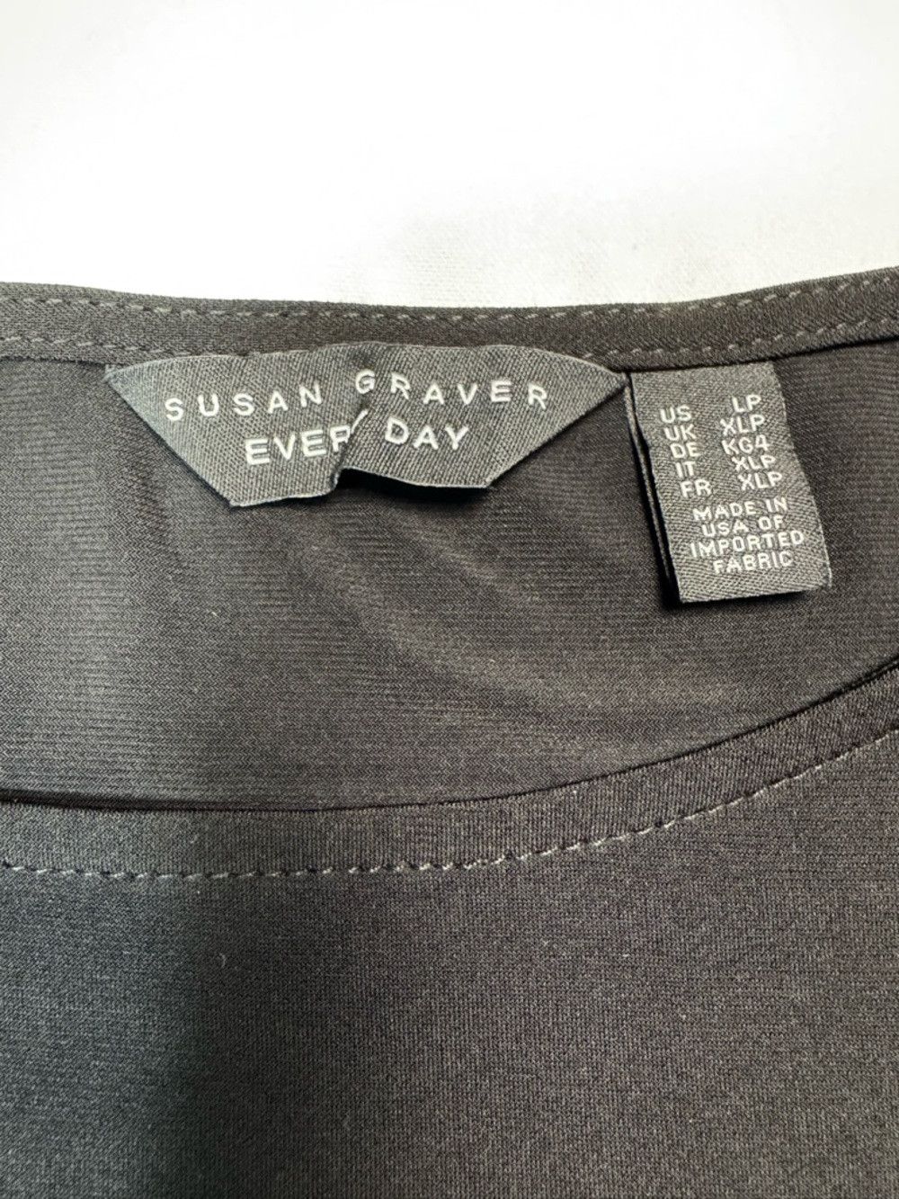 Other Susan Graver Every Day Liquid Knit 3/4 Sleeve Black Tunic S Size L / US 10 / IT 46 - 4 Thumbnail