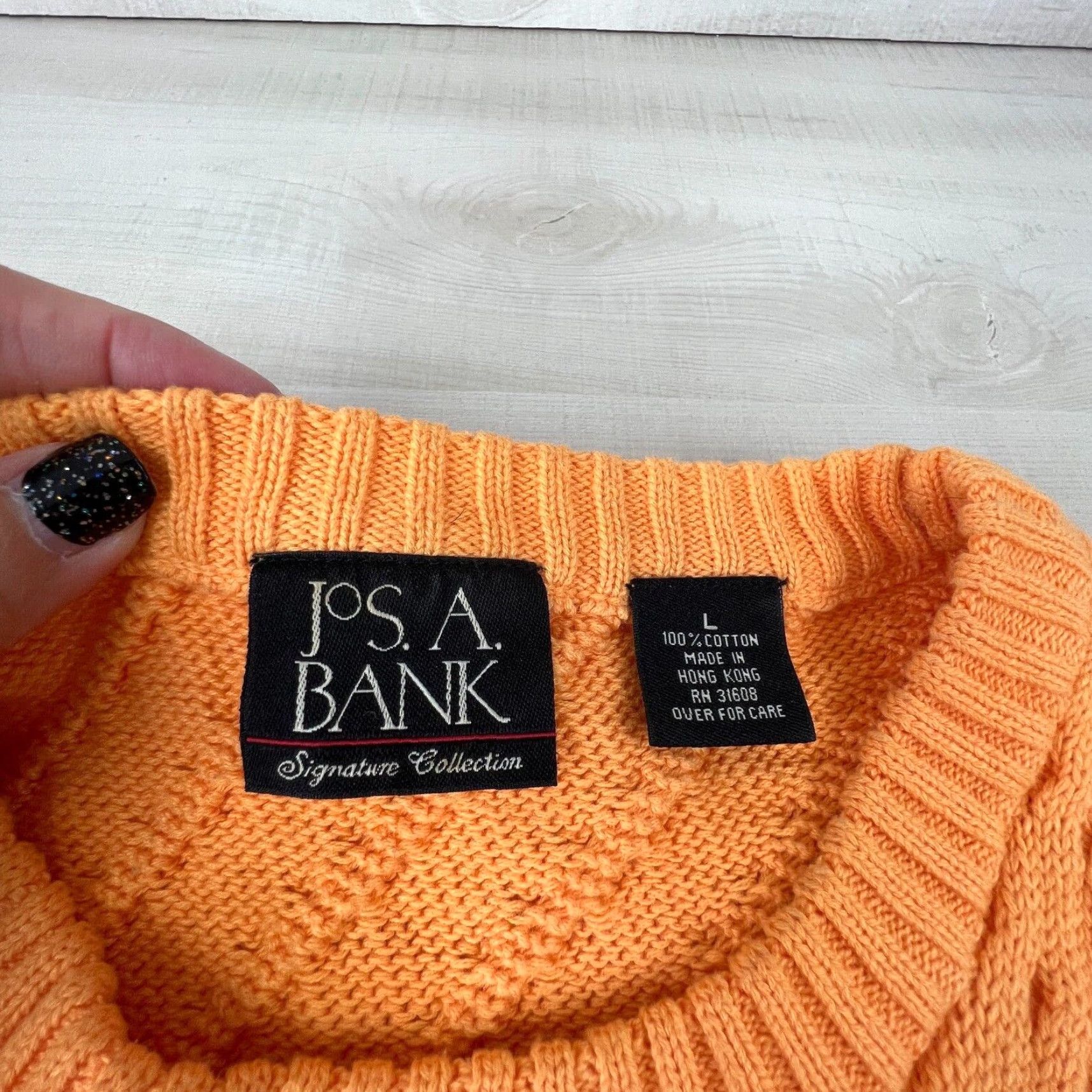Jos. A. Bank Jos A Bank Mens Yellow Crewneck Sweater Large Cotton Casual Pullover Size US L / EU 52-54 / 3 - 3 Thumbnail