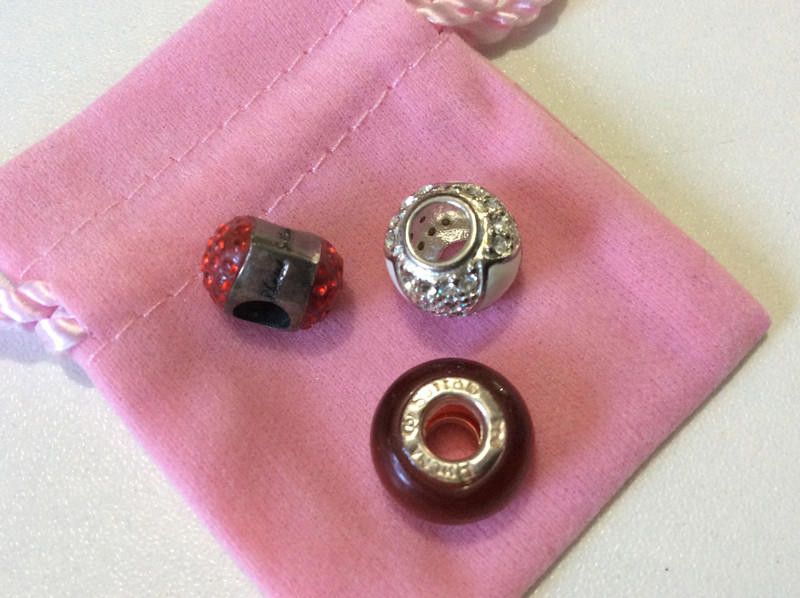 Other Silver Three beads with different colour and design bracelet Size ONE SIZE - 6 Thumbnail
