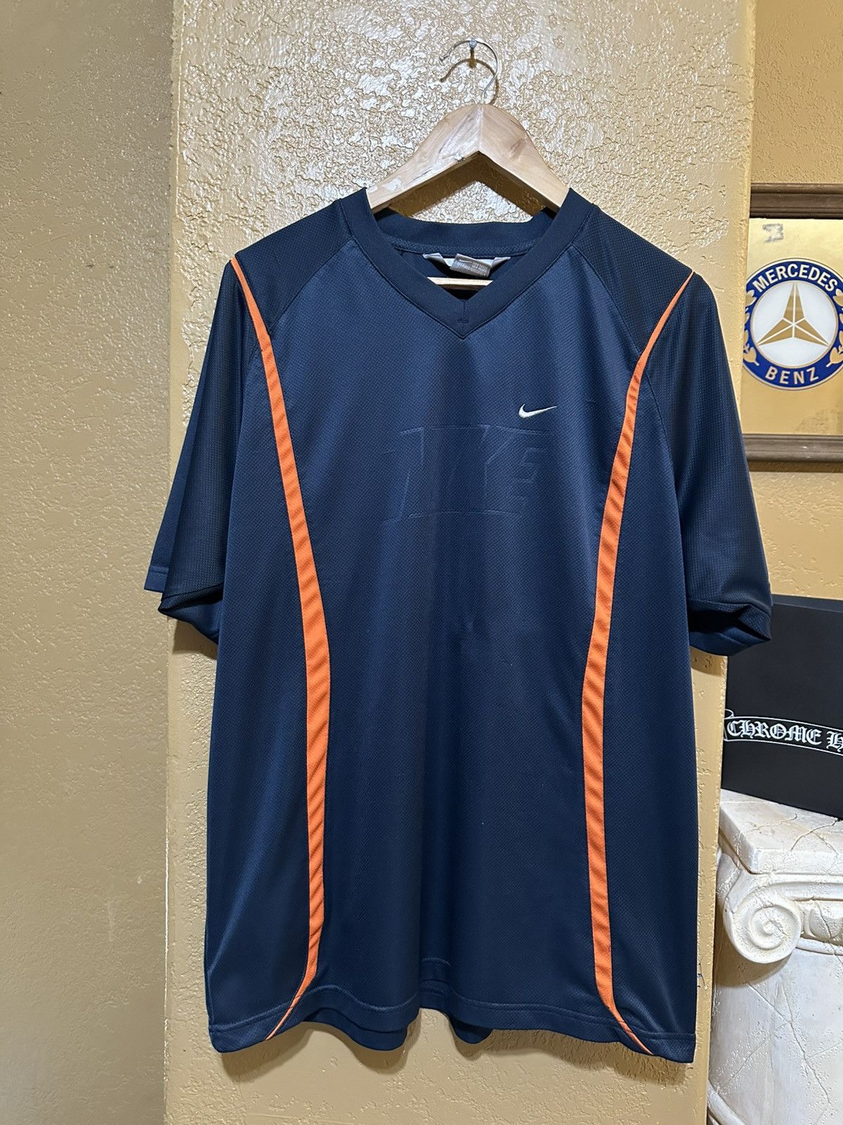 Nike 🍊 Y2K Vintage Nike Jersey Shirt Large Swoosh Size US L / EU 52-54 / 3 - 1 Thumbnail