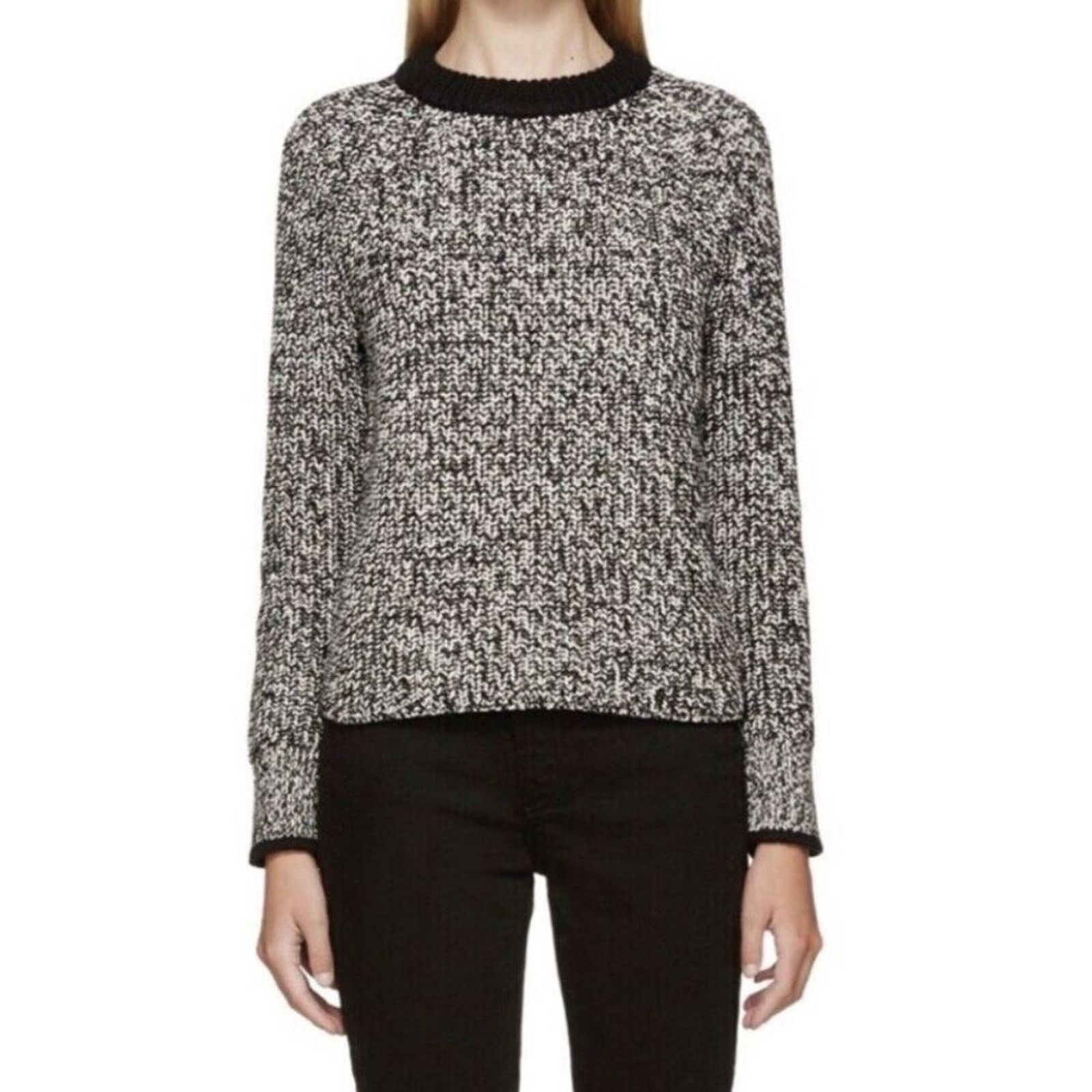 Rag & Bone Rag & Bone Black/White Karen Crew Neck Sweater - Size S Size S / US 4 / IT 40 - 1 Thumbnail