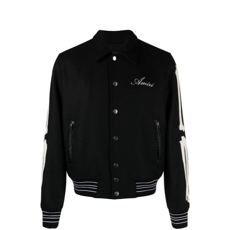 Amiri Amiri Bone Bomber Jacket Black White Men’s 52/XL Size US XL / EU 56 / 4 - 1 Thumbnail