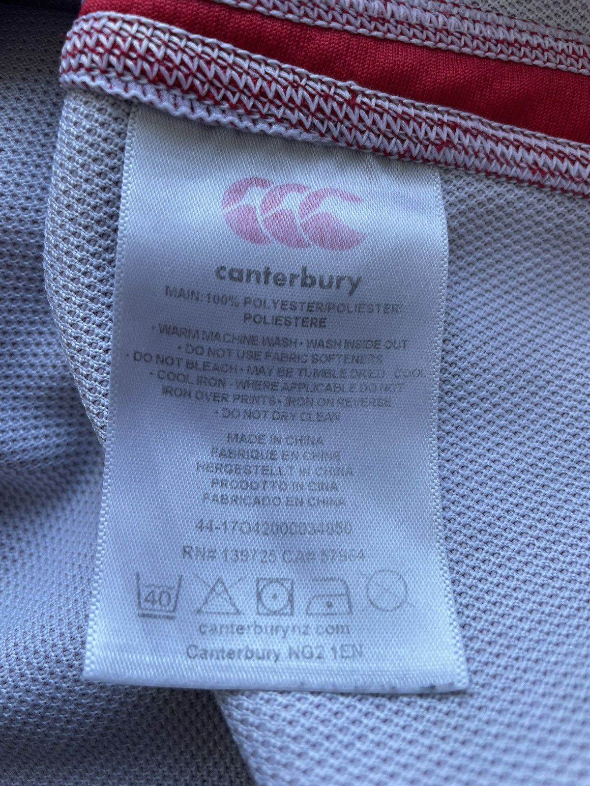 Canterbury of New Zealand England World Cup 2019 Canterbury Rugby Jersey Away Shirt Size US L / EU 52-54 / 3 - 8 Thumbnail