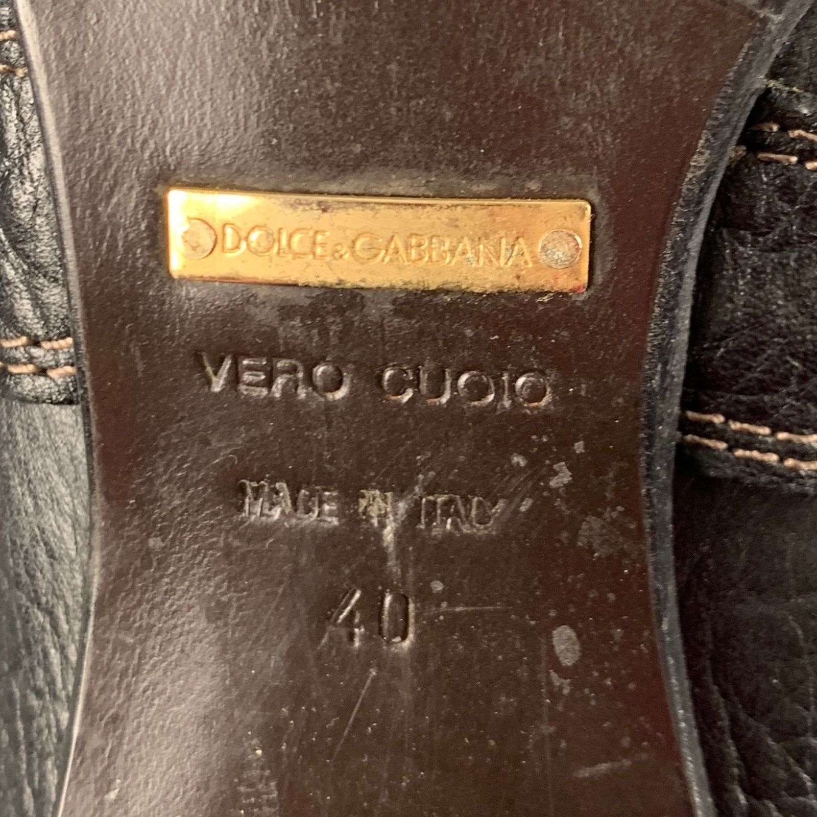 Dolce & Gabbana DOLCE & GABBANA Black Leather Pebble Grain Ankle Strap Boots Size US 10 / IT 40 - 7 Thumbnail