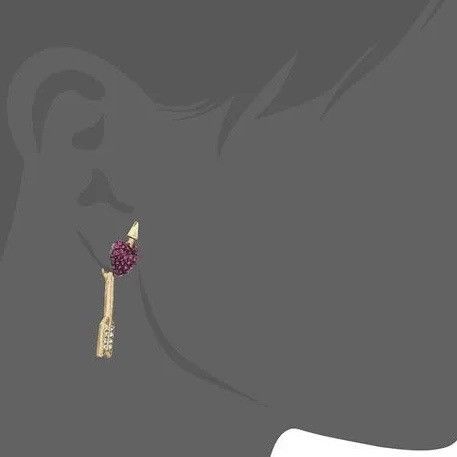 Betsey Johnson Betsey Johnson pave heart and arrow ear jacket earrings Size ONE SIZE - 2 Thumbnail