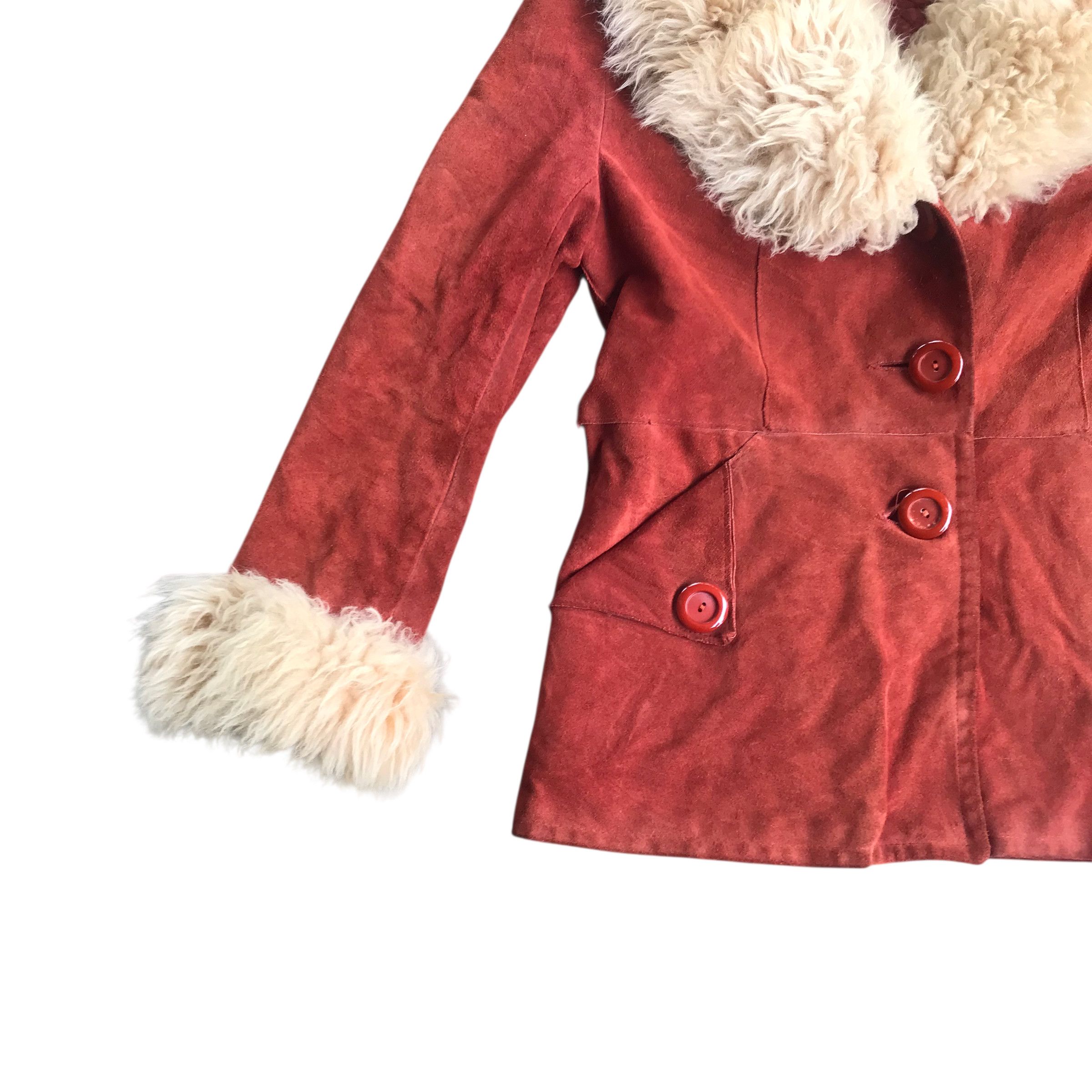 GOA Rare Saga Fox Faux Fur Suede Leather jacket Size US S / EU 44-46 / 1 - 5 Thumbnail