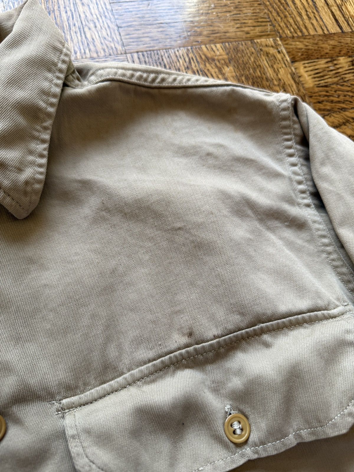 Vintage Vintage WWII Military Khaki Poplin Long Sleeve Shirt Size US L / EU 52-54 / 3 - 5 Thumbnail