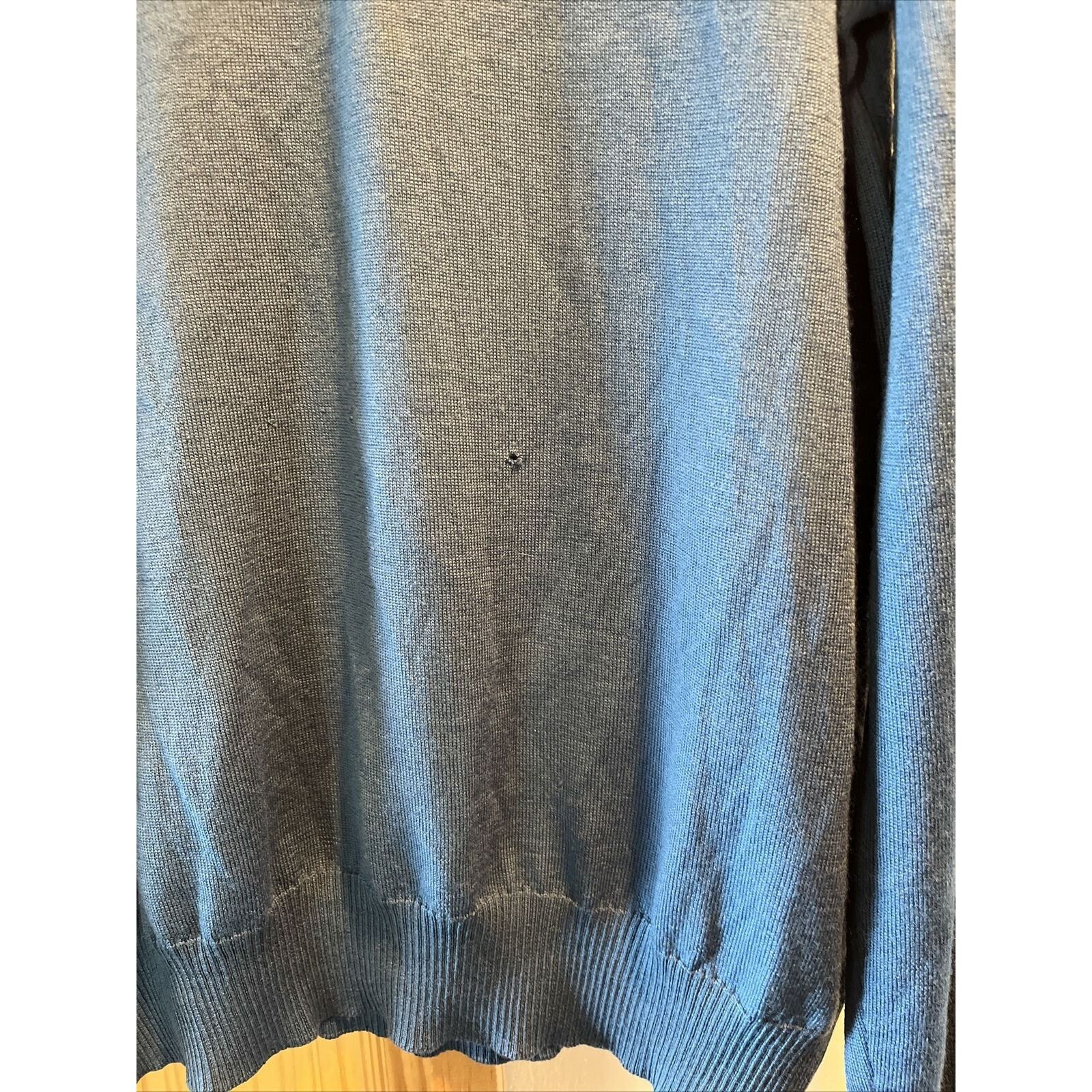 J.Lindeberg J. Lindberg Mens XL Blue Merino Wool V-neck Pullover Sweater Size US XL / EU 56 / 4 - 10 Thumbnail