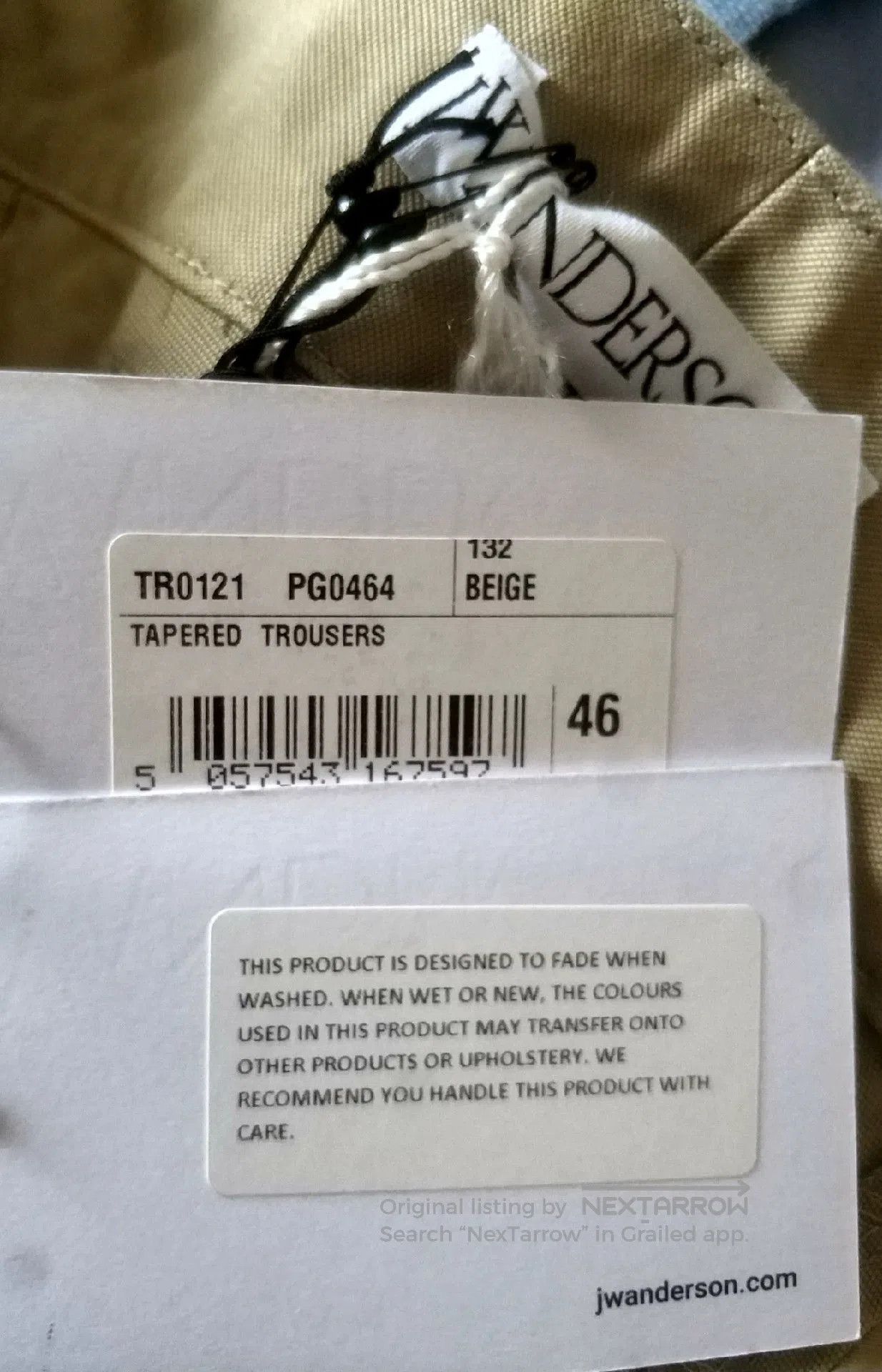 JW Anderson JW Anderson Beige Tapered Trousers. Size US 30 / EU 46 - 4 Thumbnail